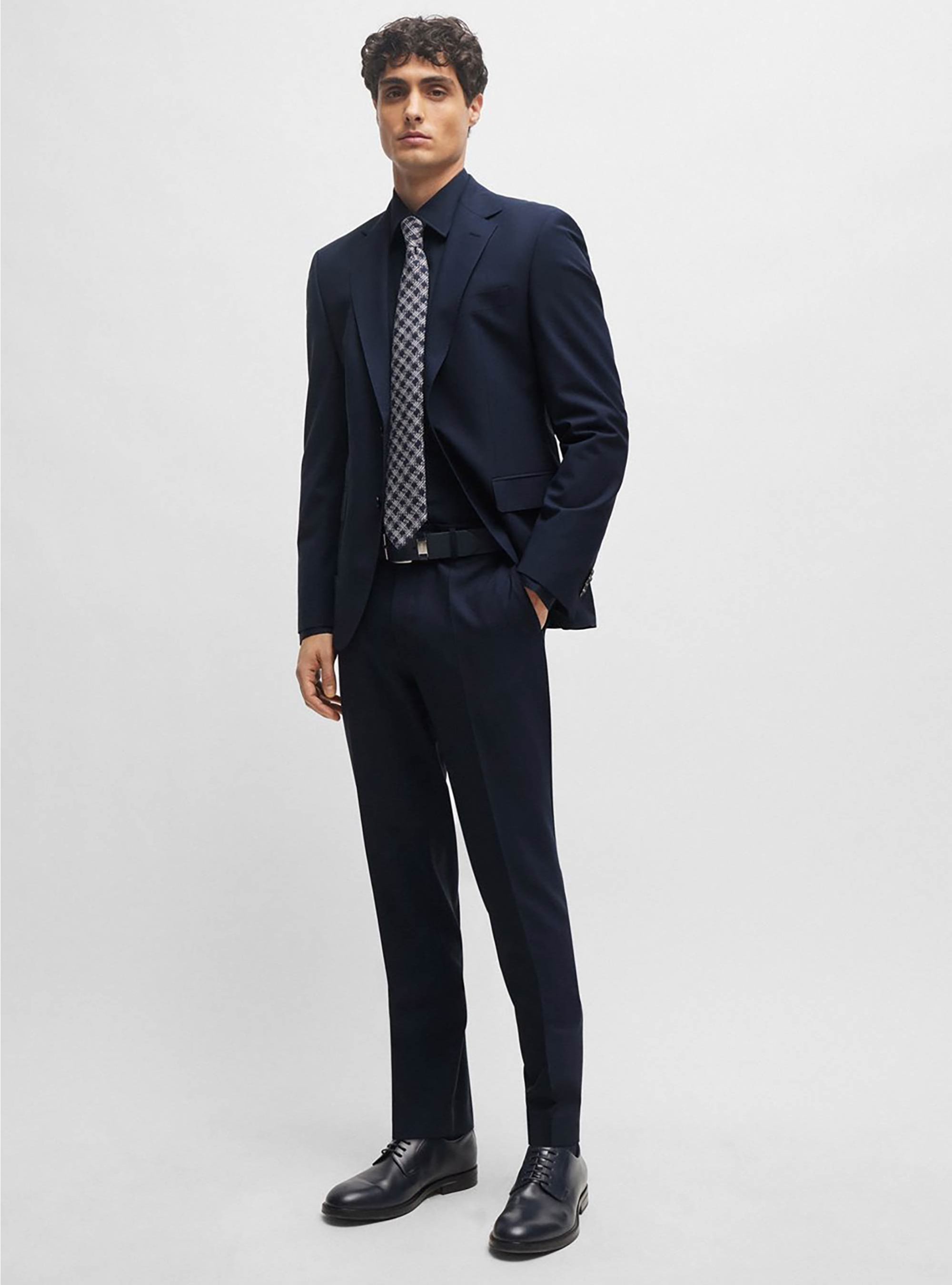 BOSS Slim Fit Business Shirt  H-HANK-kent-C1-214 - Dark Blue