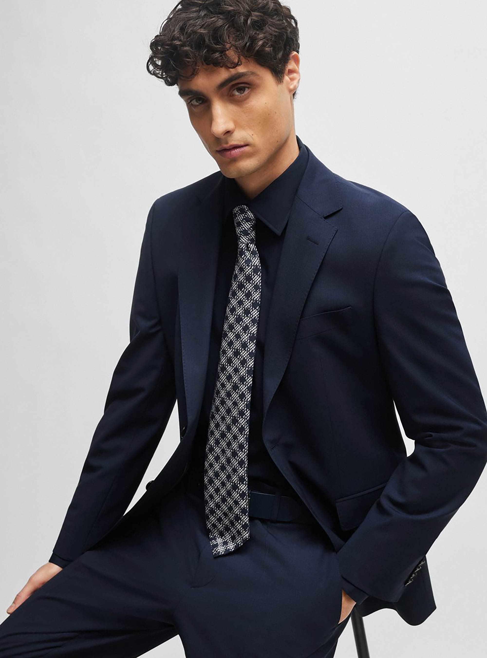 BOSS Slim Fit Business Shirt  H-HANK-kent-C1-214 - Dark Blue