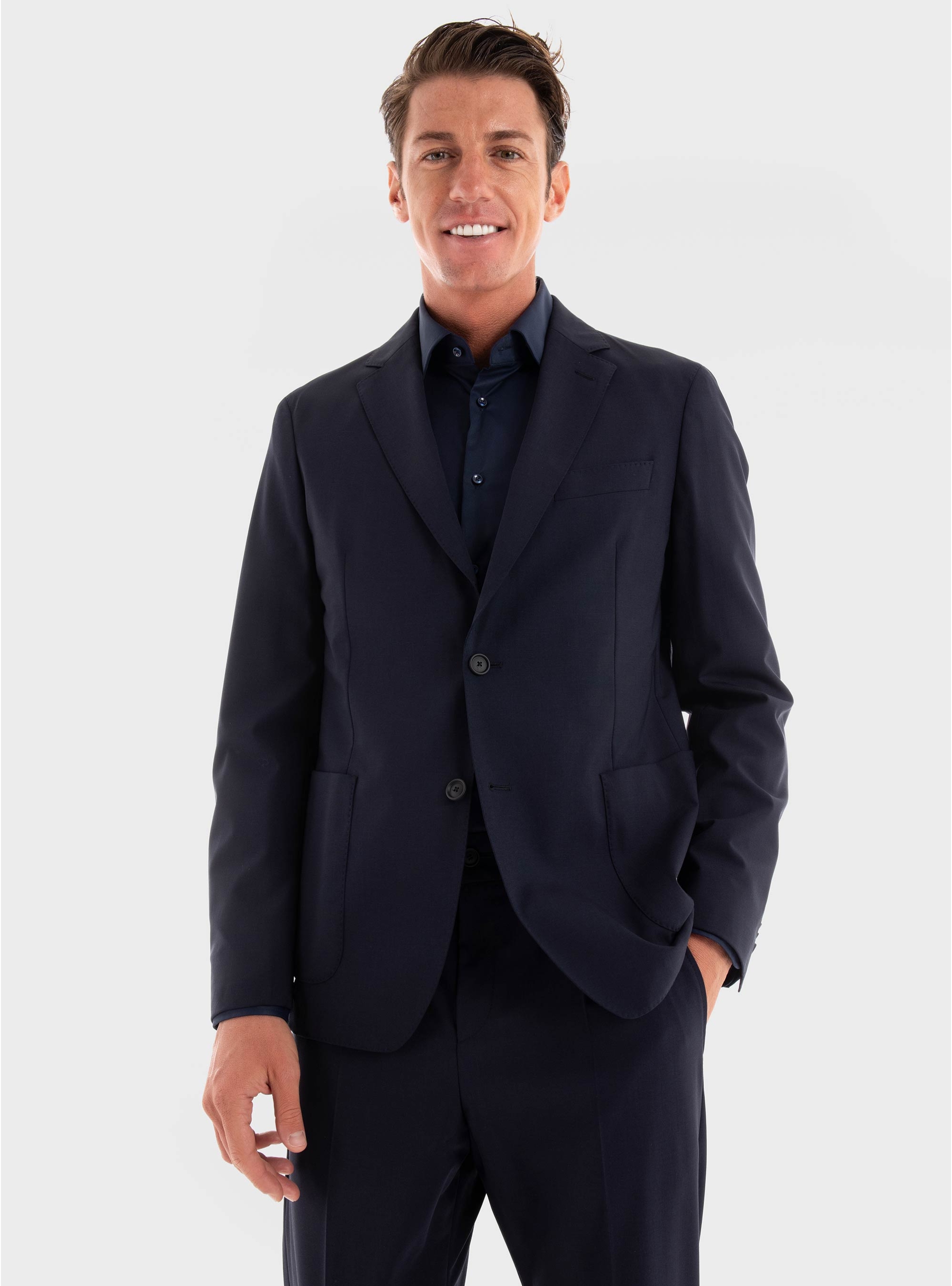 BOSS Sim Fit Performance Stretch Wool Blazer P-Hanry-MDL-WG-243 - Dark Blue