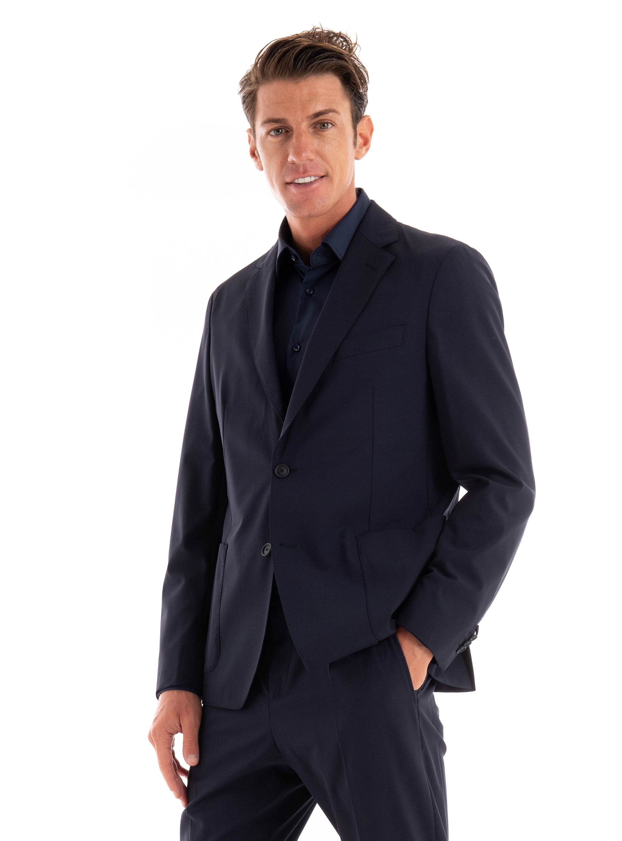 BOSS Sim Fit Performance Stretch Wool Blazer P-Hanry-MDL-WG-243 - Dark Blue