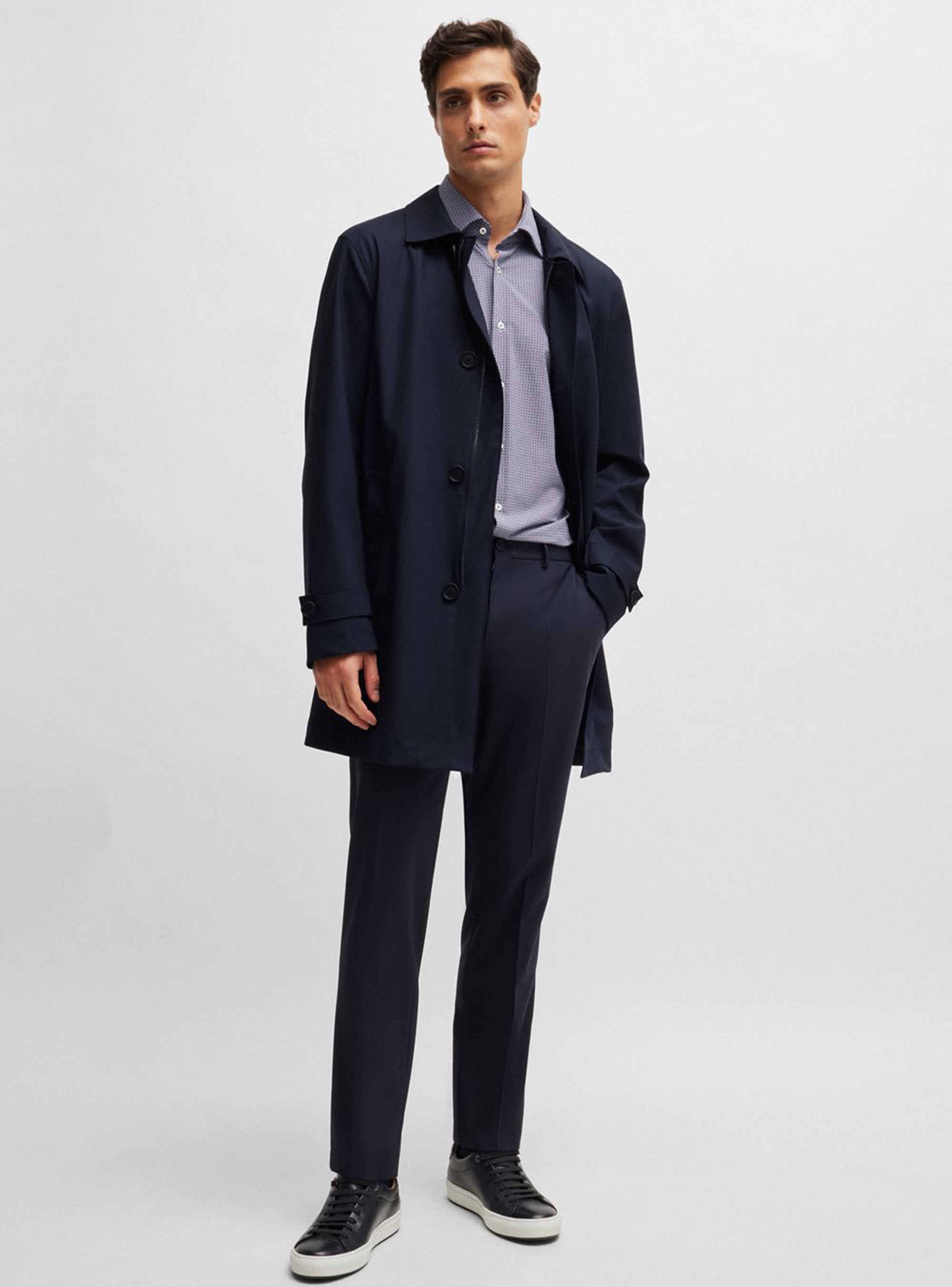 BOSS Waterproof Wool Coat P-Jared-MDL-243 - Dark Blue