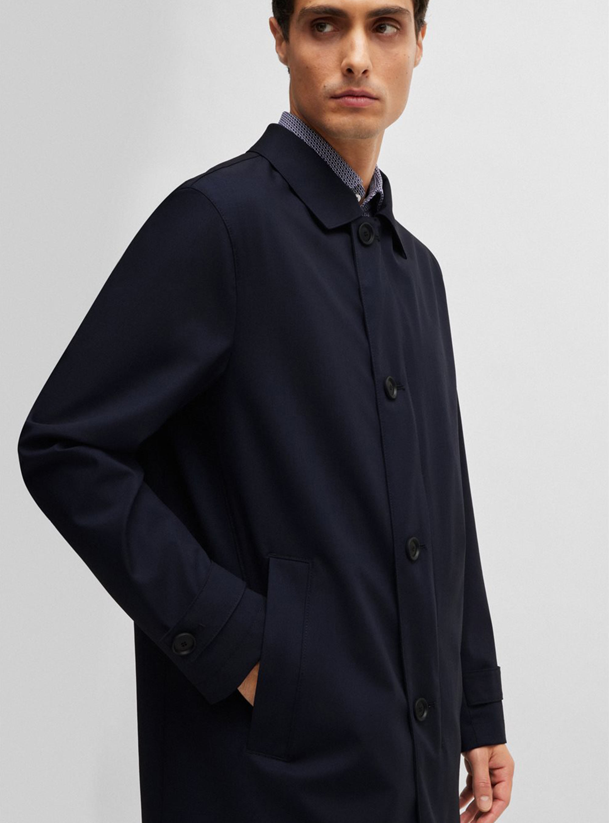 BOSS Waterproof Wool Coat P-Jared-MDL-243 - Dark Blue