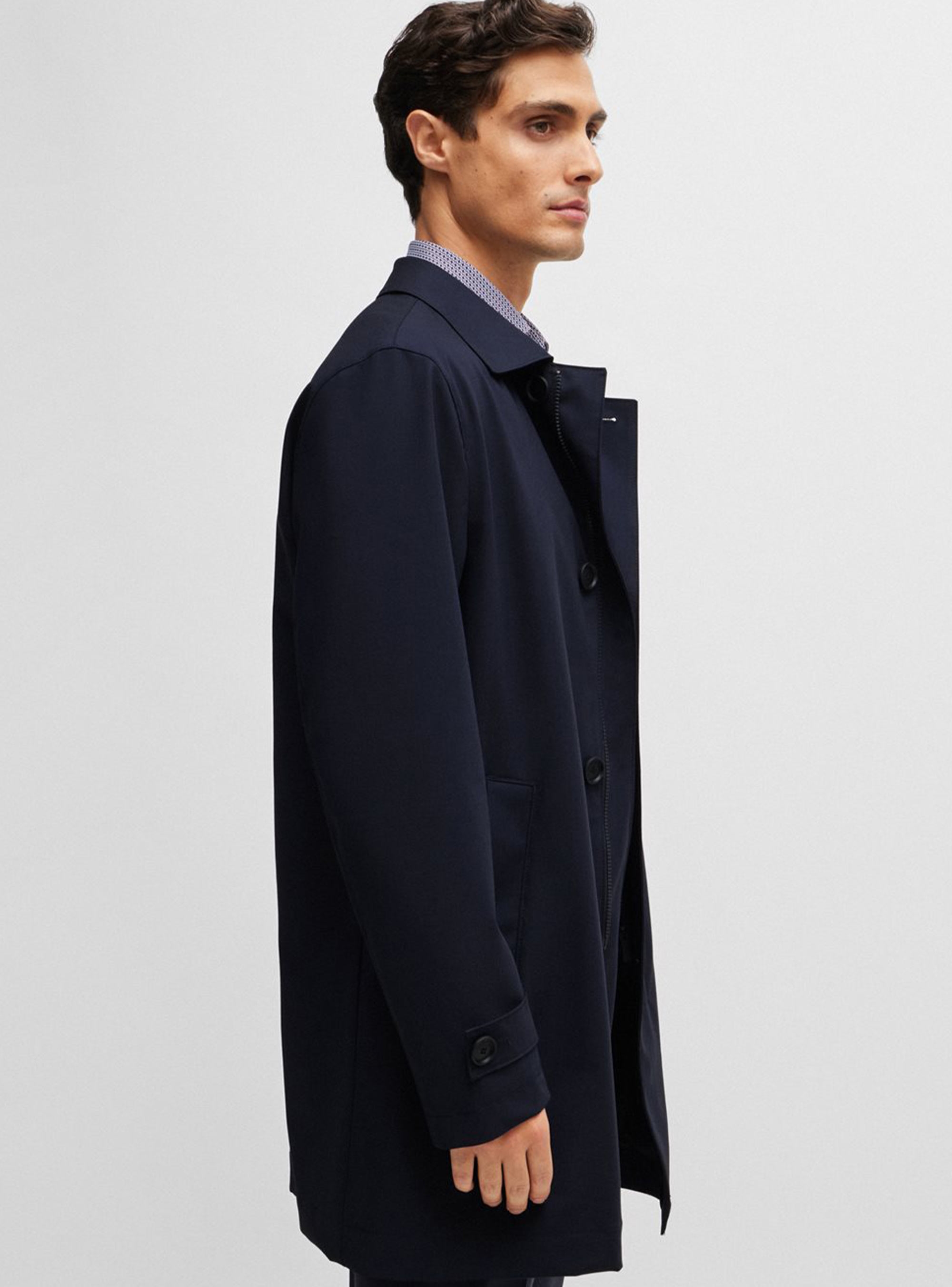 BOSS Waterproof Wool Coat P-Jared-MDL-243 - Dark Blue