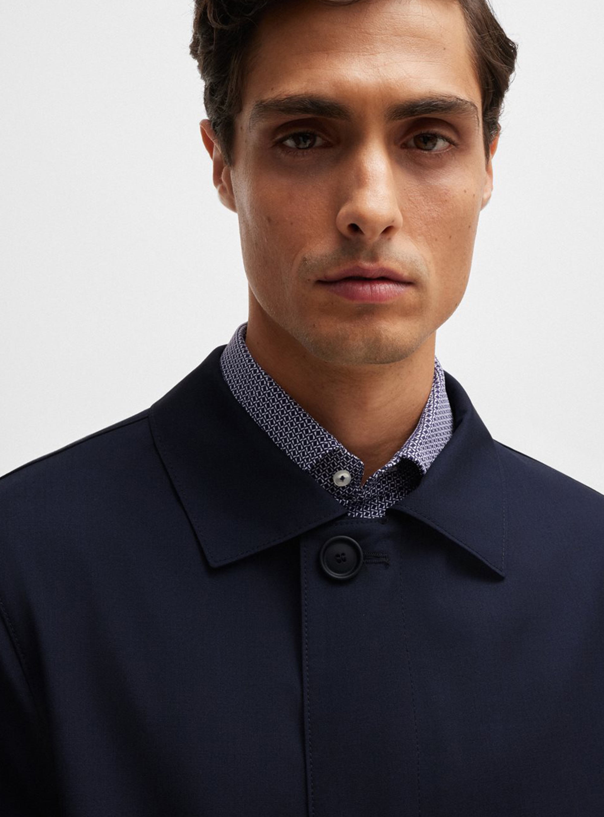 BOSS Waterproof Wool Coat P-Jared-MDL-243 - Dark Blue