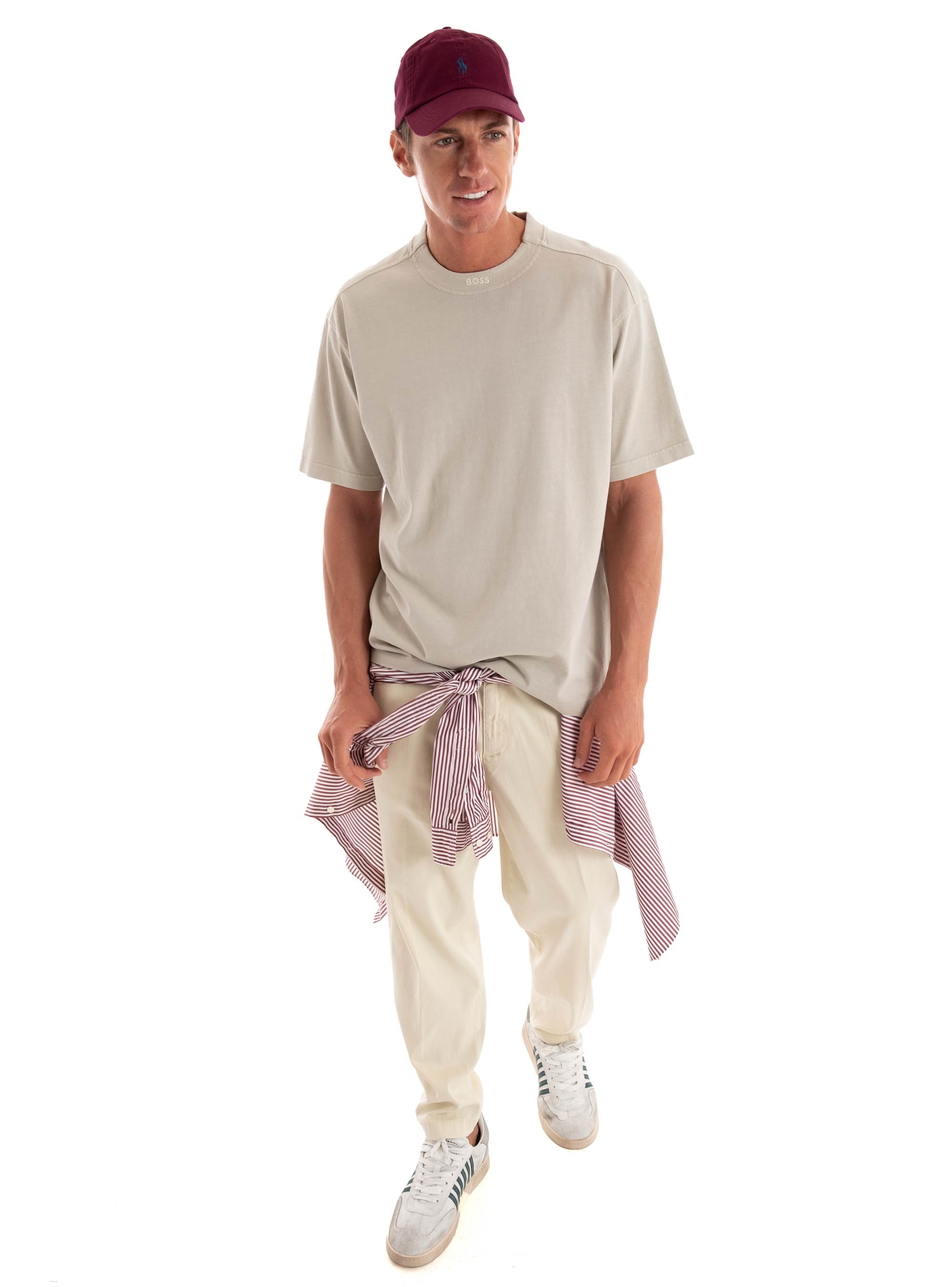 BOSS Tapered Fit Trousers C-Perin-CW - Ecru