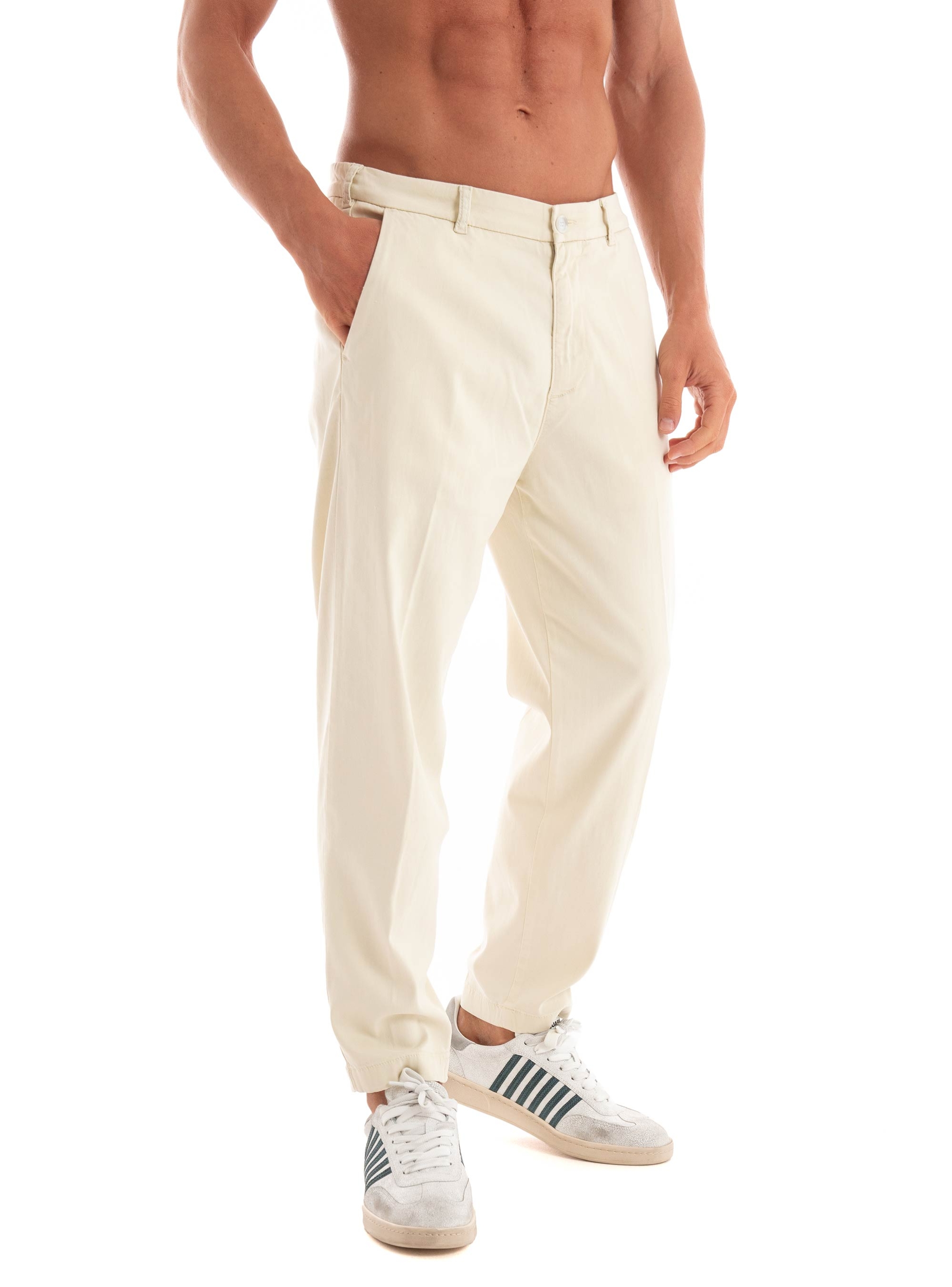 BOSS Tapered Fit Trousers C-Perin-CW - Ecru