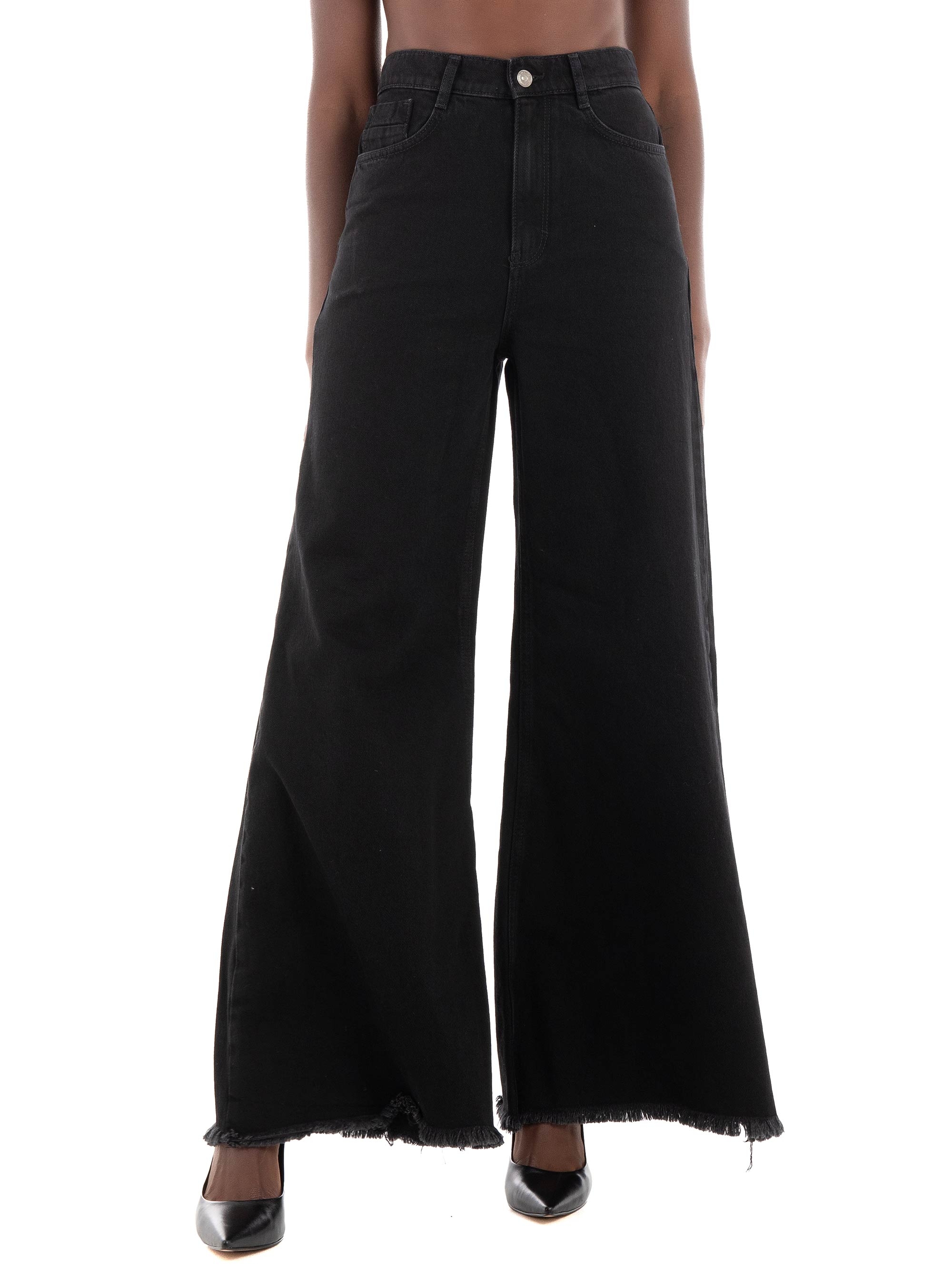 Only Hope Baggy Loose High Waist Wide Jeans - Black