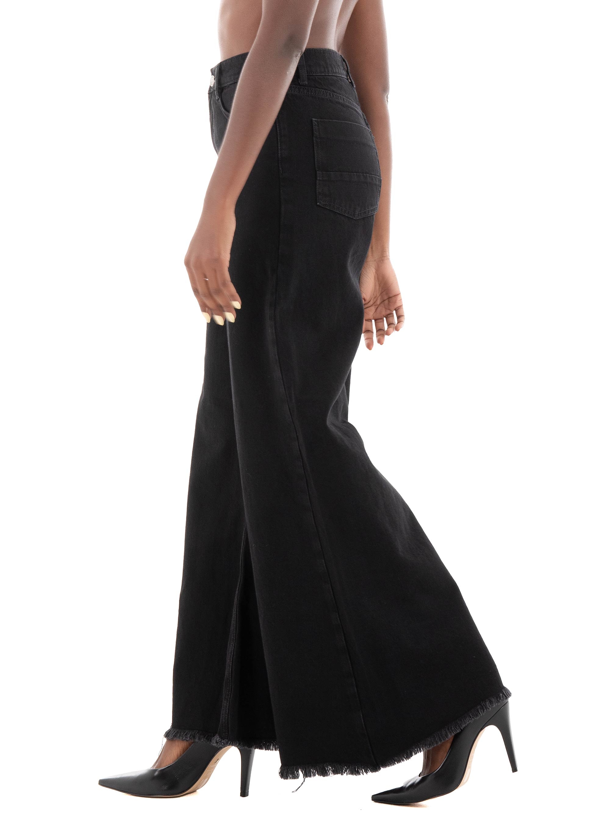 Only Hope Baggy Loose High Waist Wide Jeans - Black