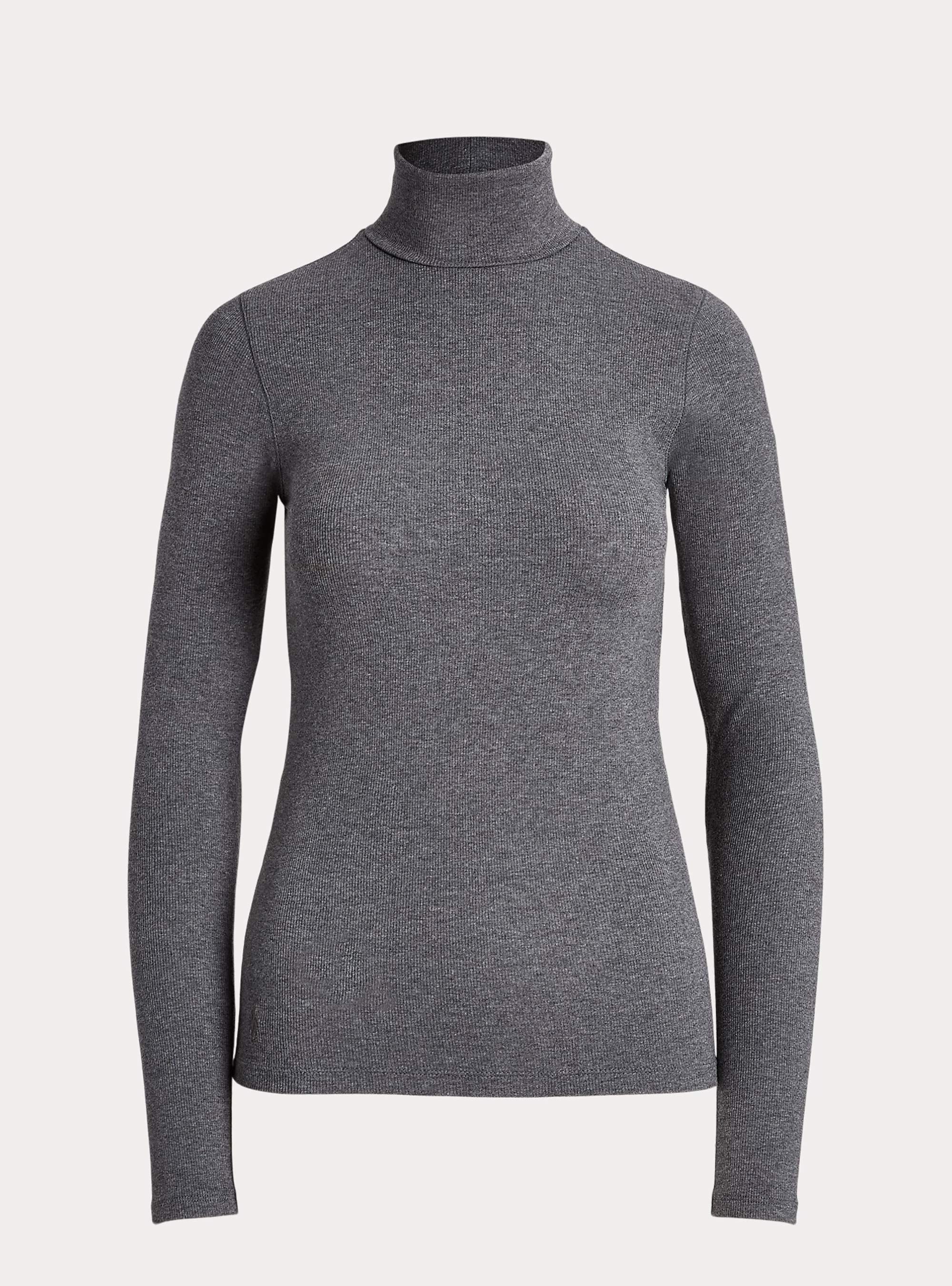 Polo Ralph Lauren Stretch Rib-Knit Roll Neck - Grey Melange