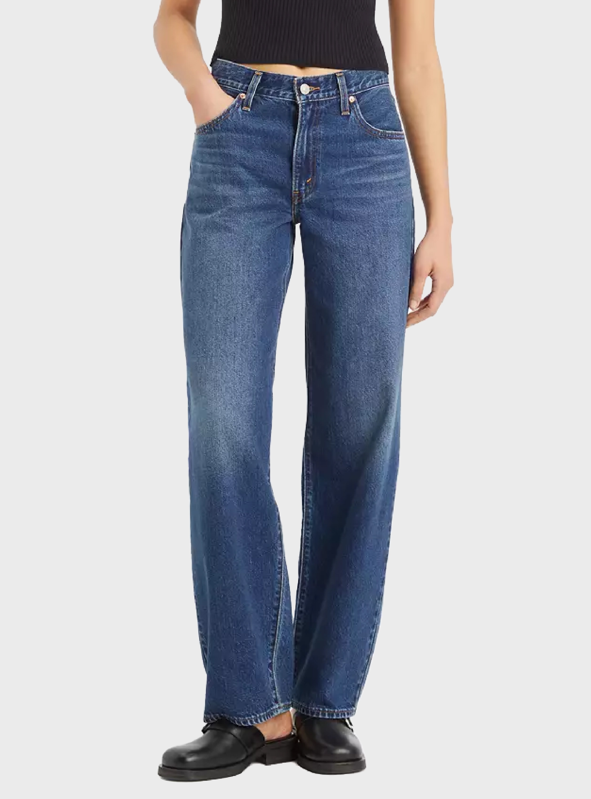 Levi's Baggy Dad Dark Jeans - Stonewashed Denim