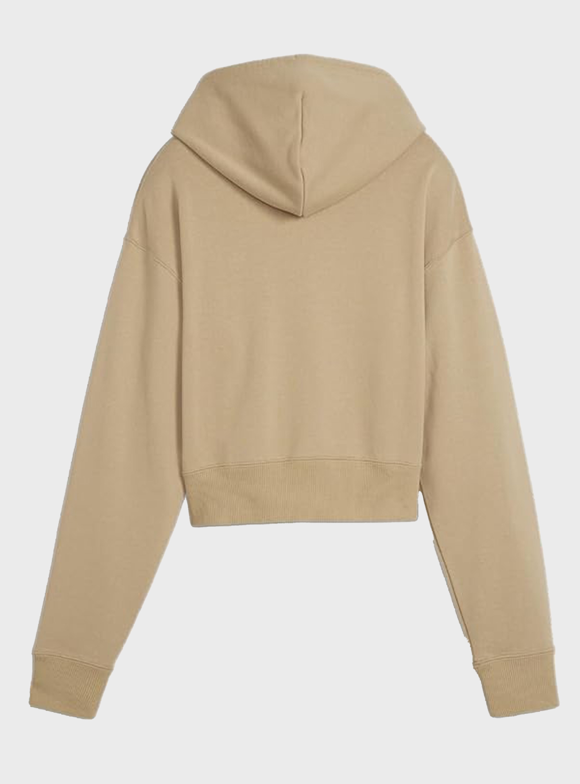 Puma Relaxed Cropped Hoodie - Beige