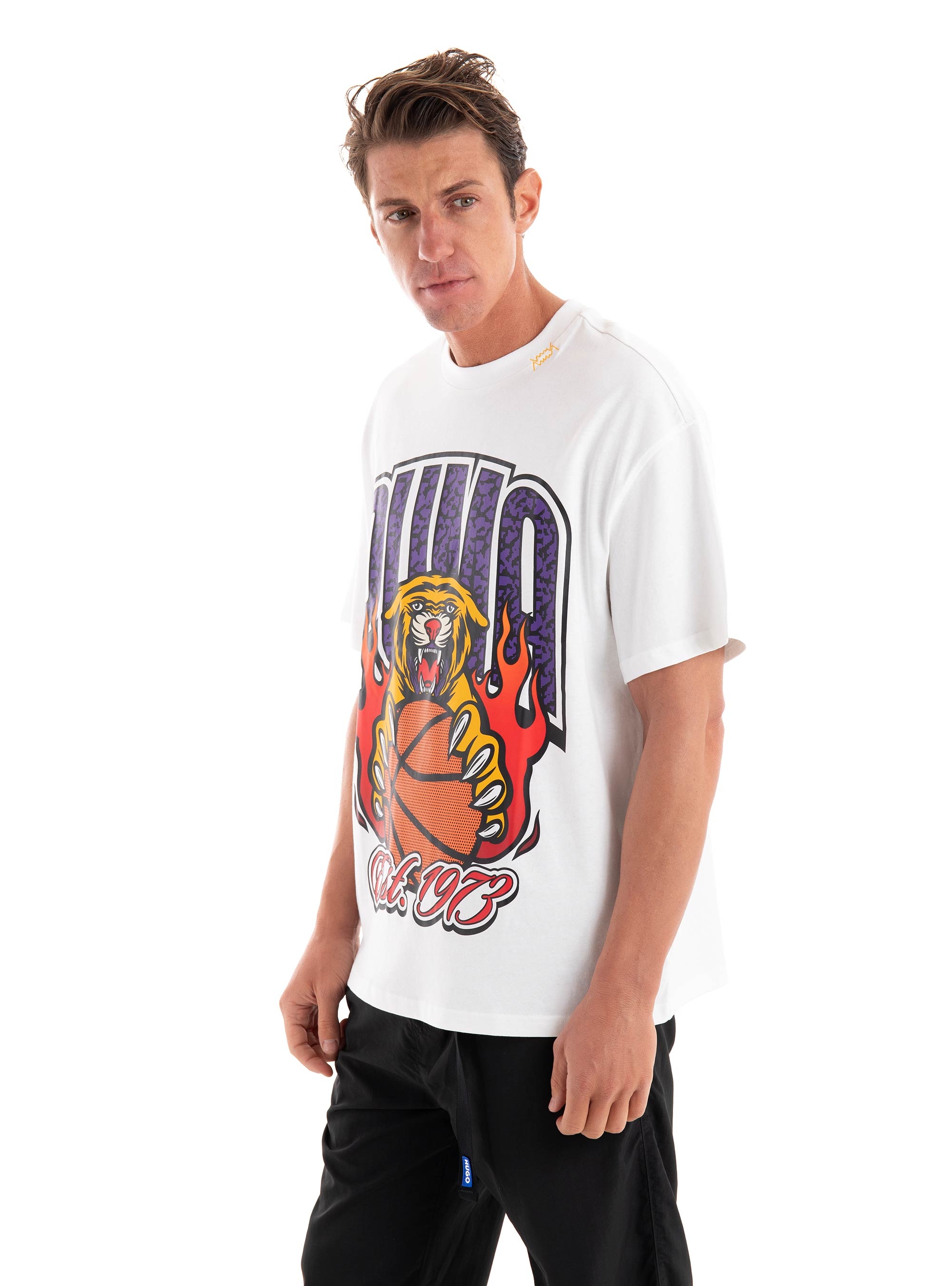 Puma Crowd Craze Basketball Oversized Tee - White