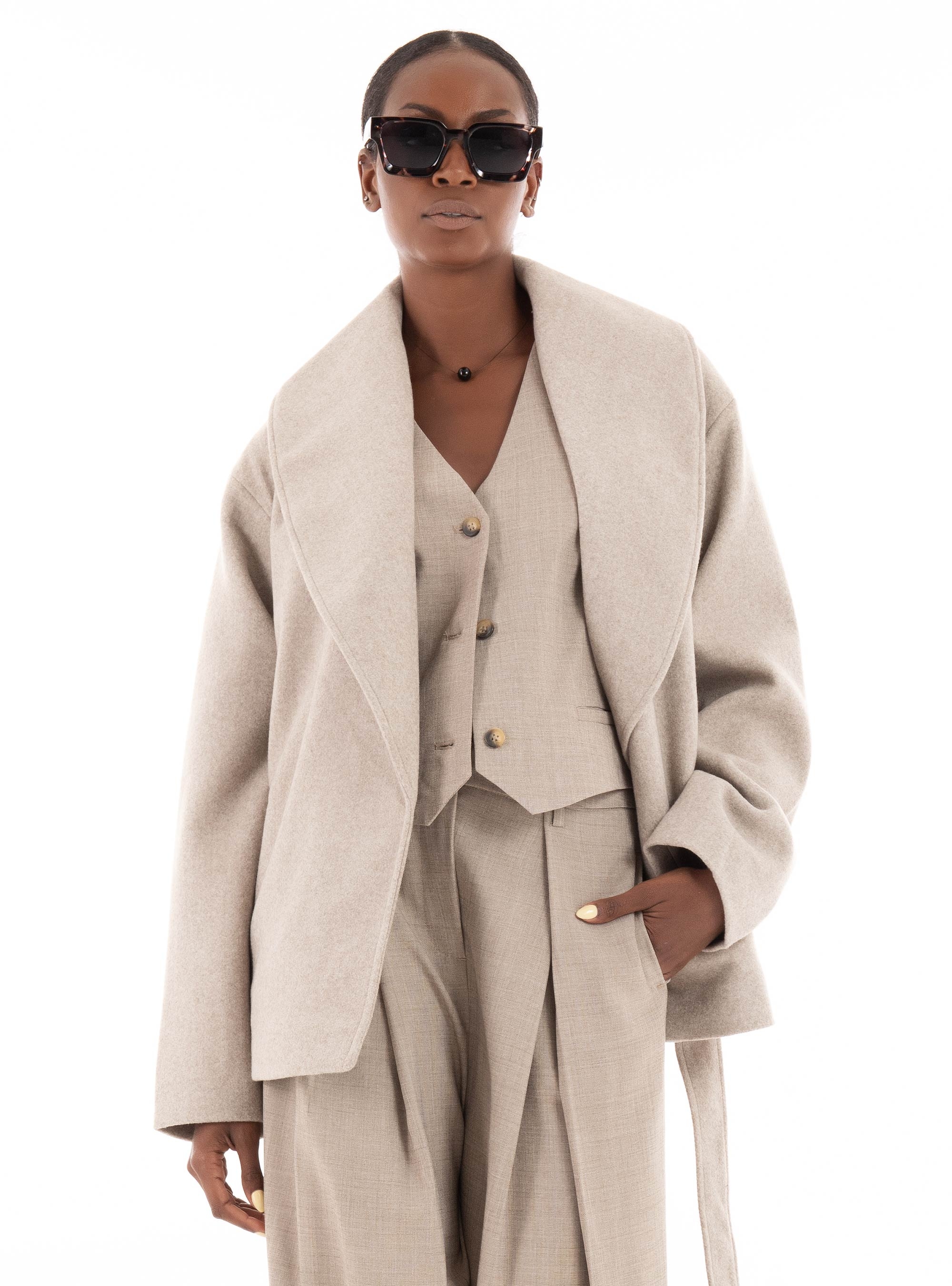 Only Augusta Short Coat - Beige