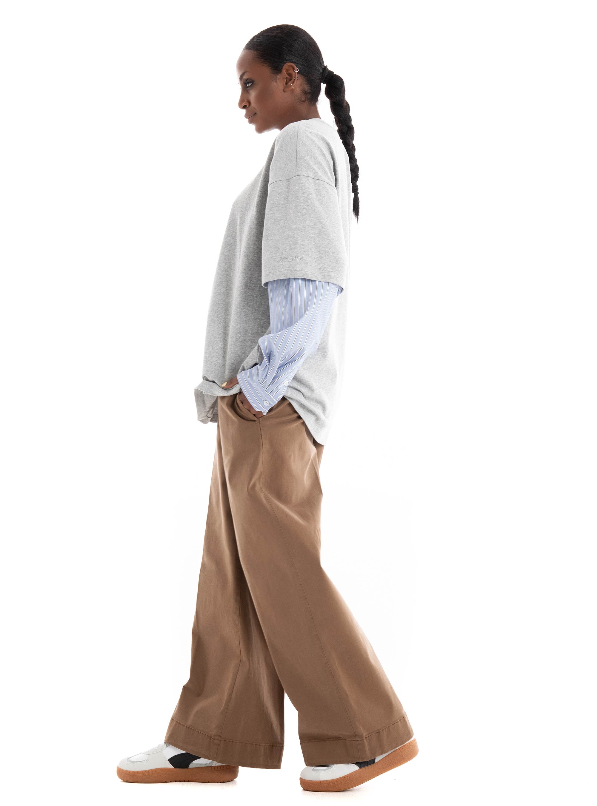Only Fico Oversized Mix T-Shirt - Light Grey Melange