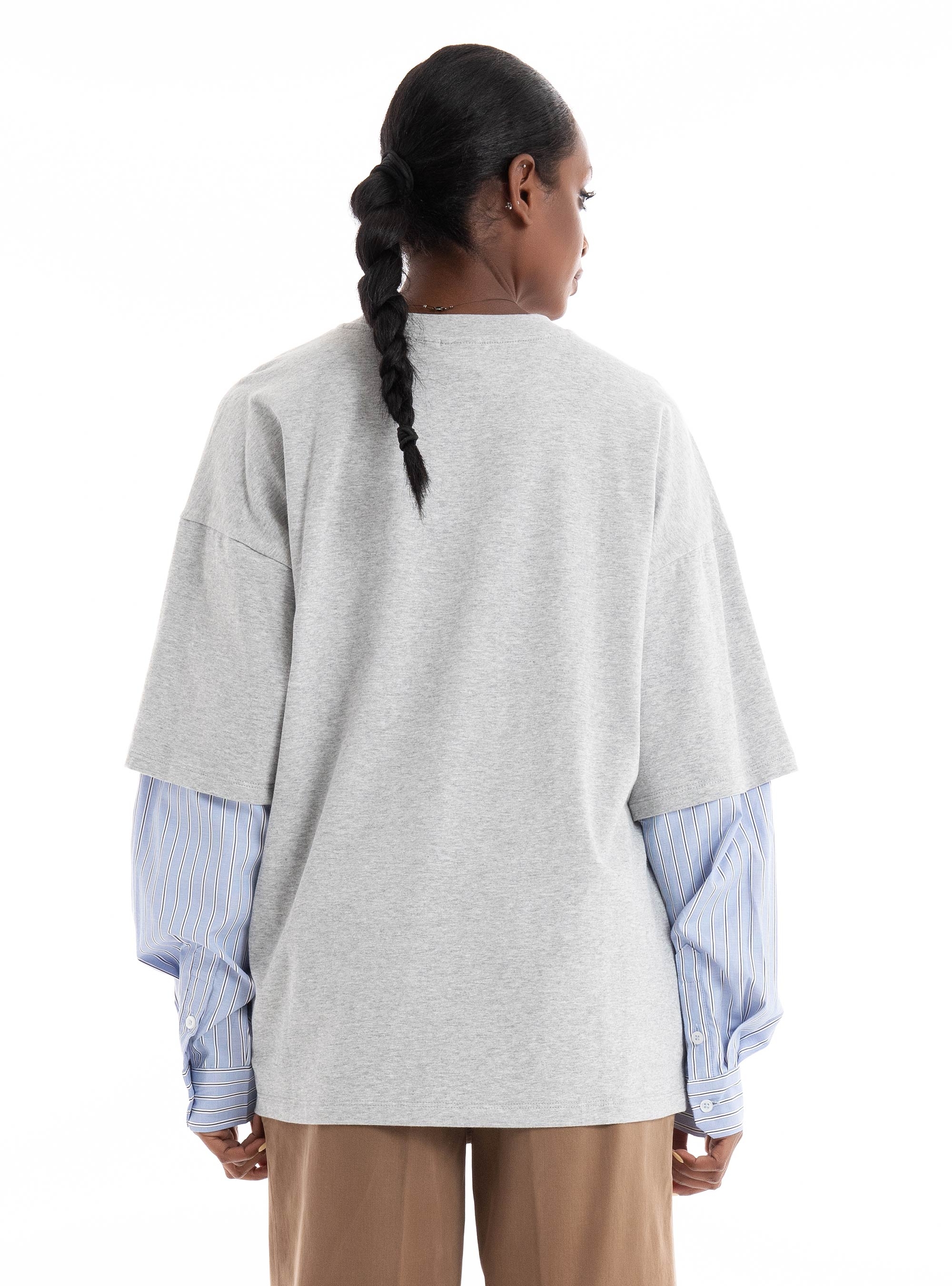 Only Fico Oversized Mix T-Shirt - Light Grey Melange