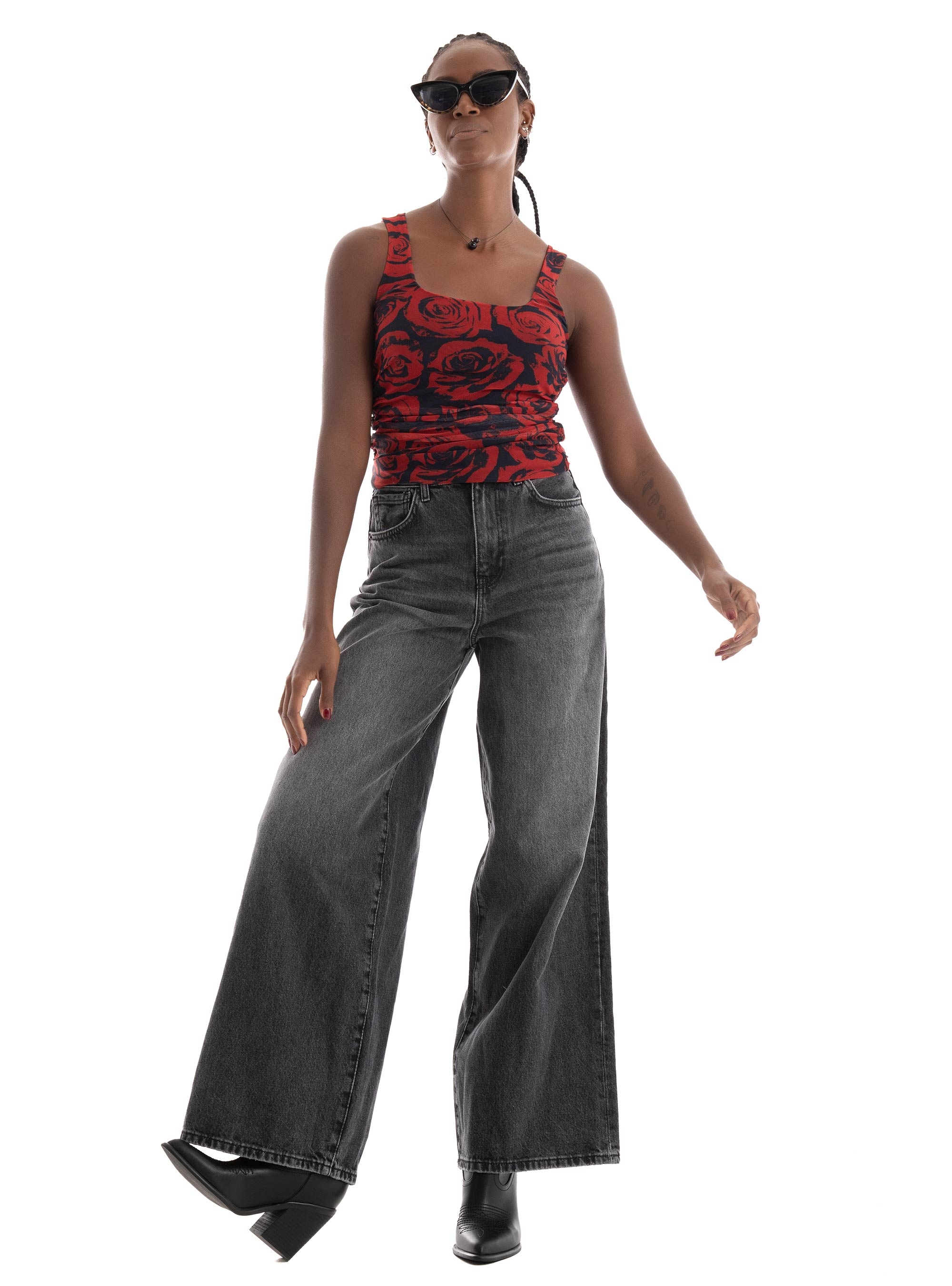 JJXX Rosa Saga Mesh Top - Red