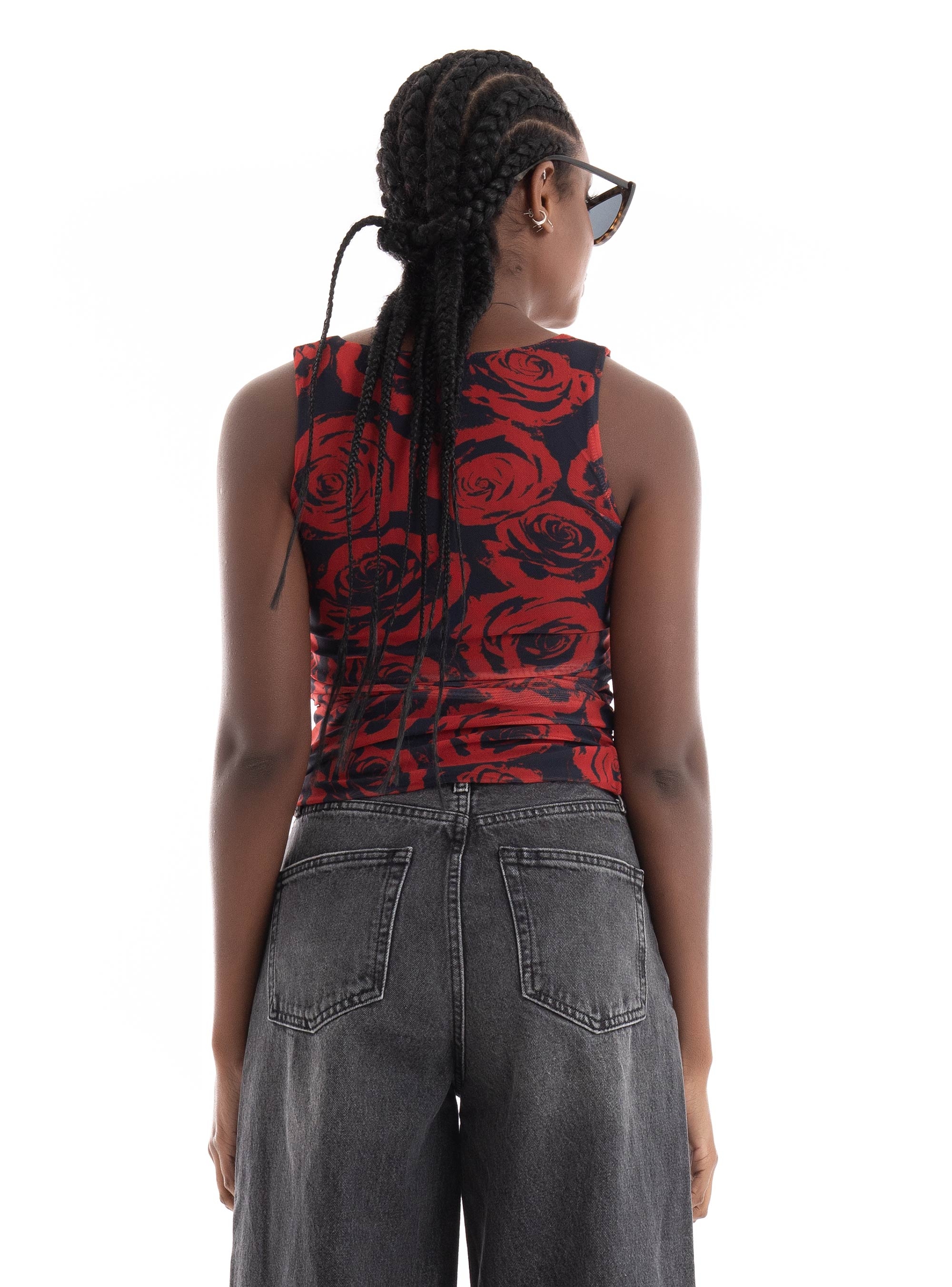 JJXX Rosa Saga Mesh Top - Red