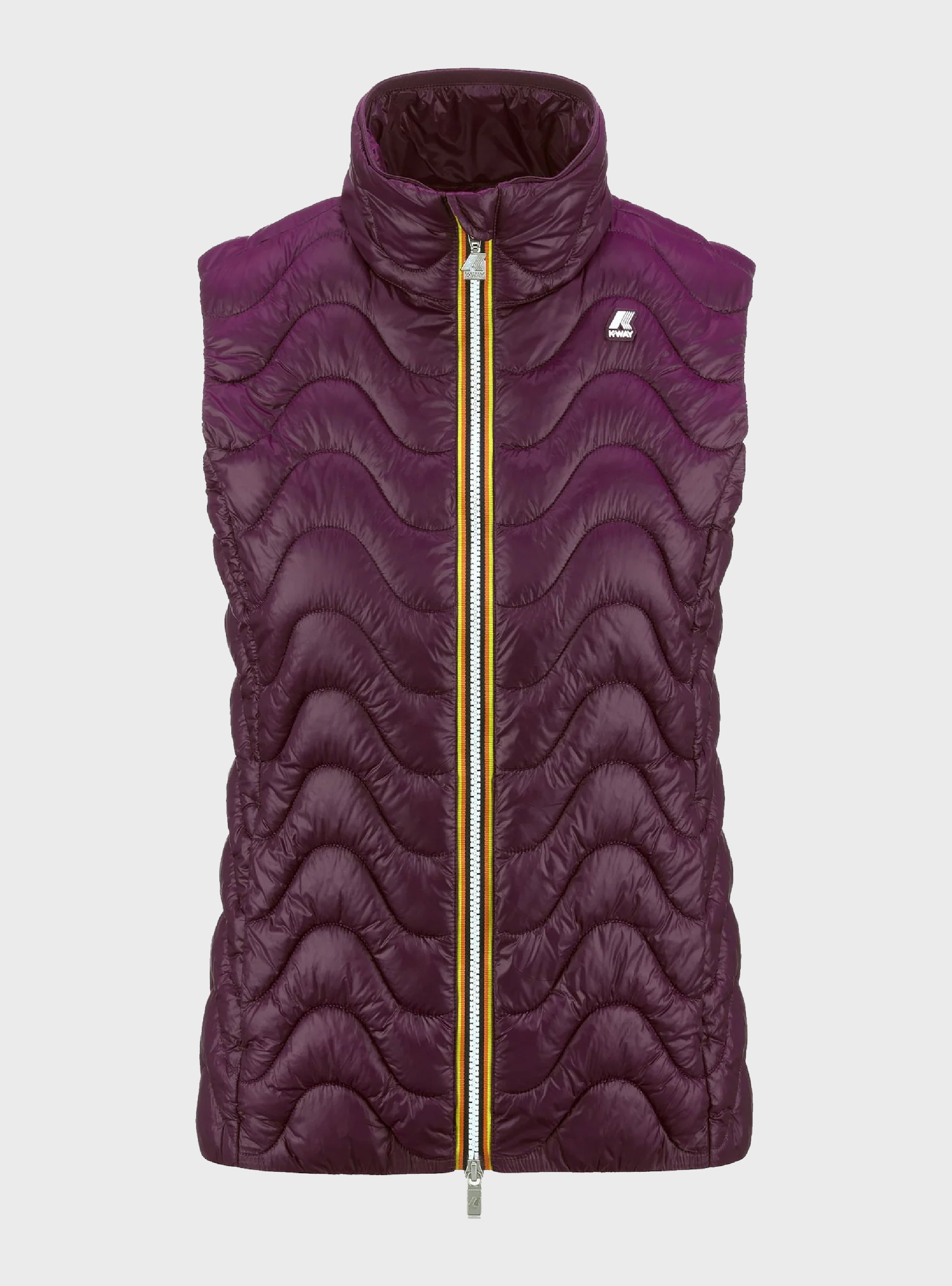 K-Way Viole Quilted Warm Short Vest Jacket - Dark Purple
