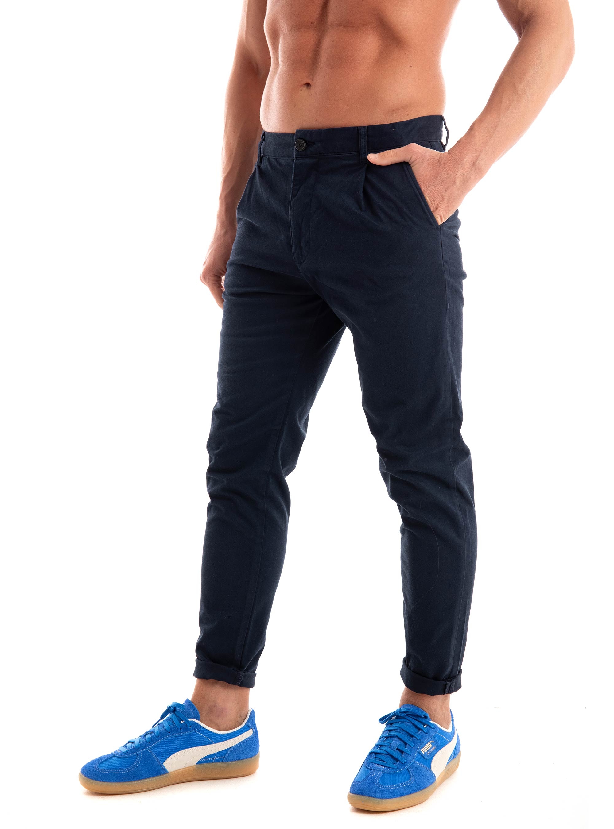 Selected 172-Slim Tapered Ron Pleated Pants - Dark Blue