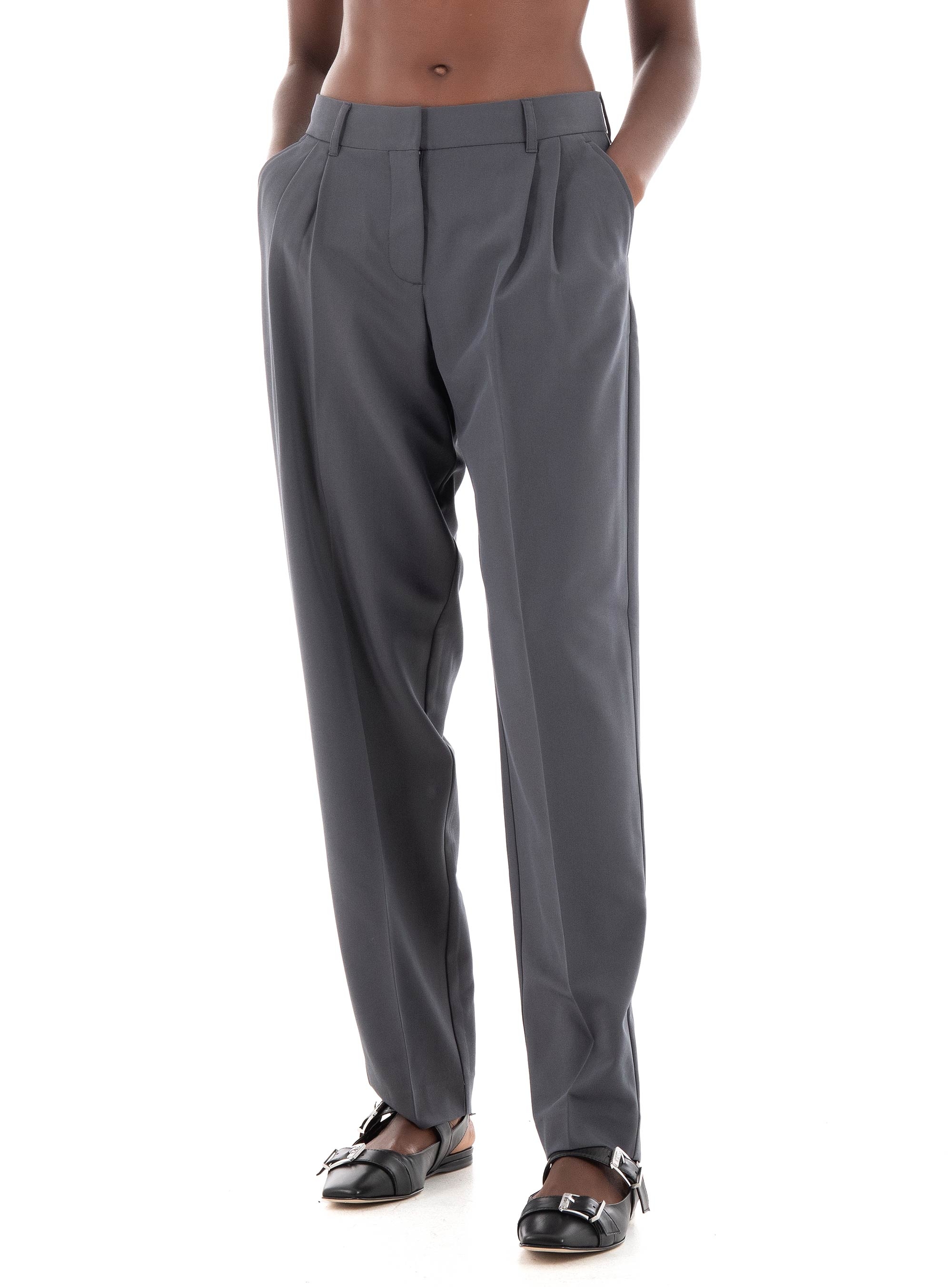JJXX Ana Mary Relaxed Taperd Mid Waist Pants - Dark Grey