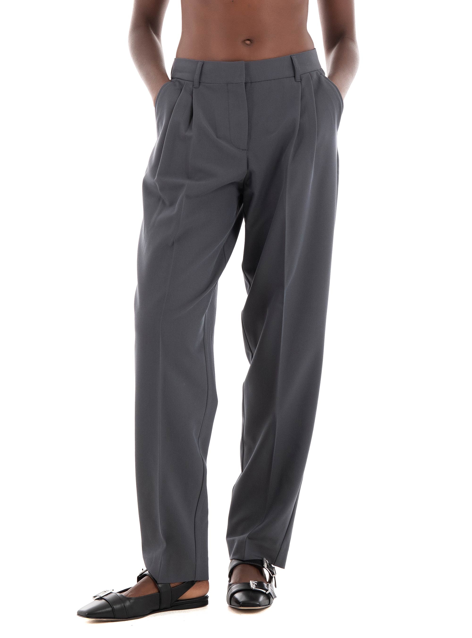 JJXX Ana Mary Relaxed Taperd Mid Waist Pants - Dark Grey