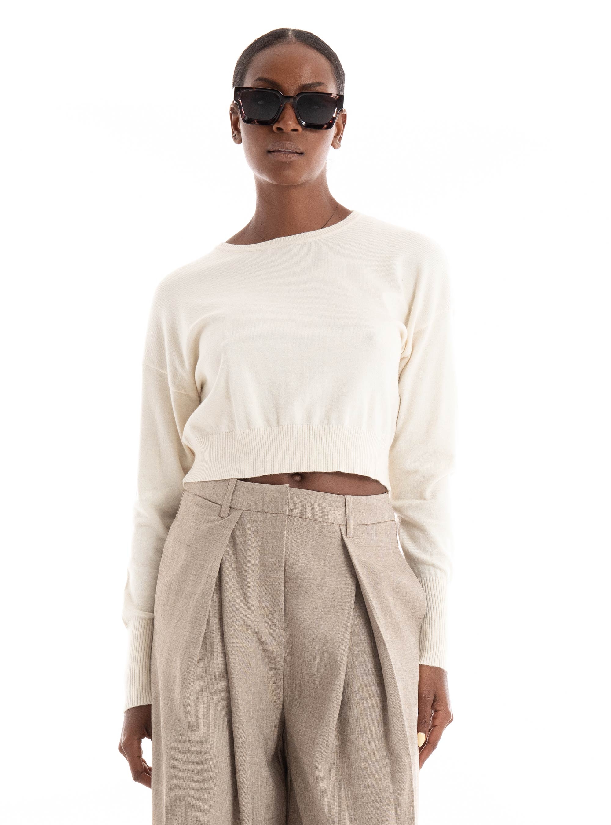 Only Ibi Lcropped Pullover - Nude