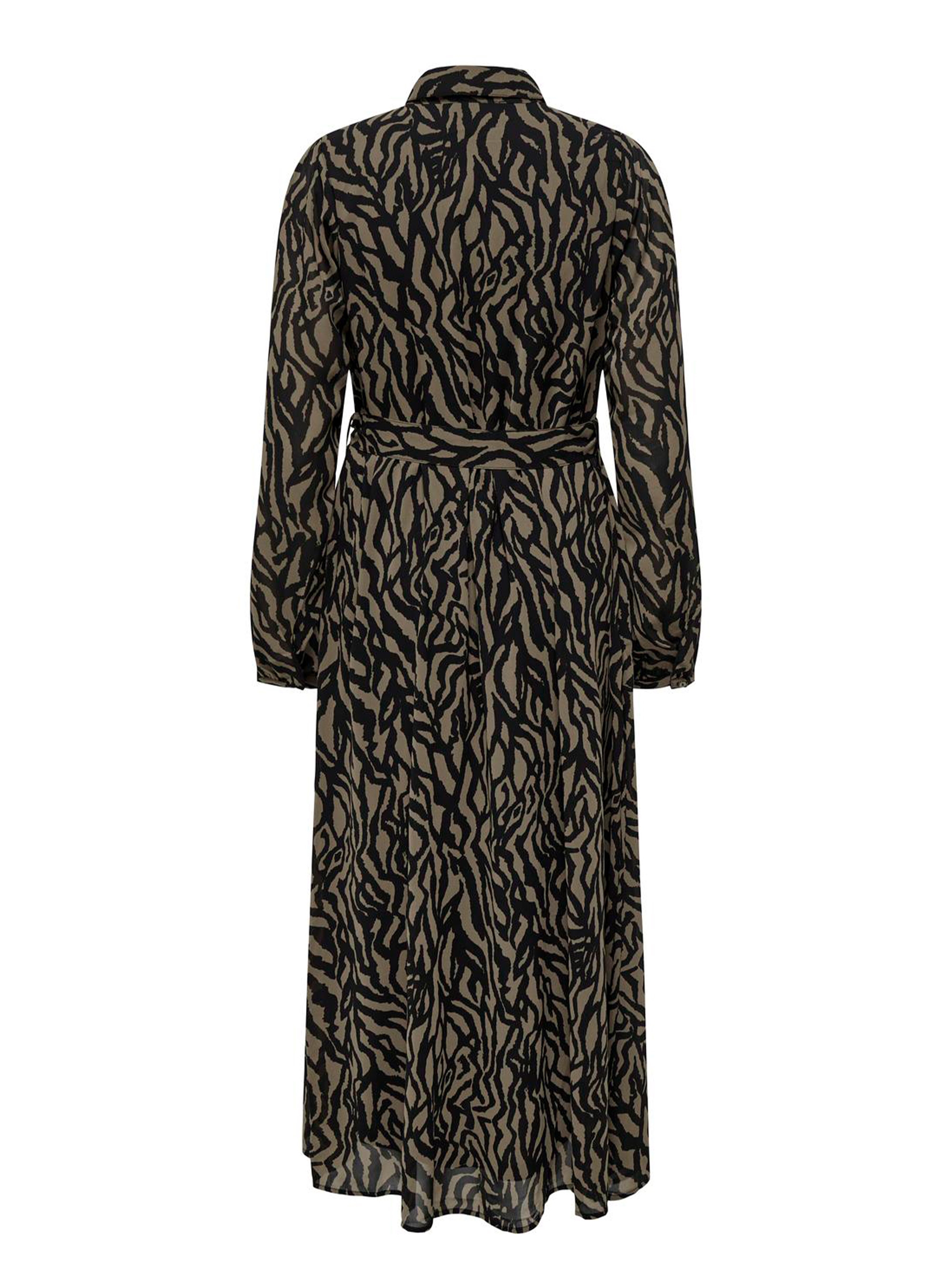 Only Star Buckle Shirt Dress - Animal Print