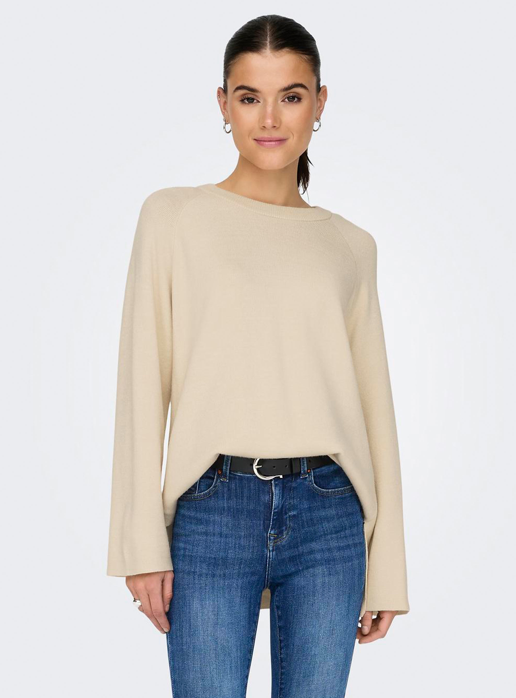 Only Frida O-Neck Knit - Ecru