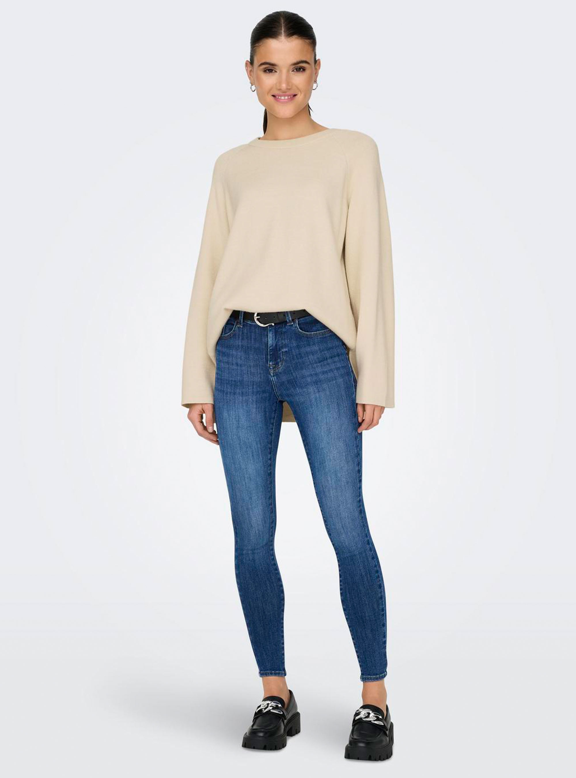 Only Frida O-Neck Knit - Ecru