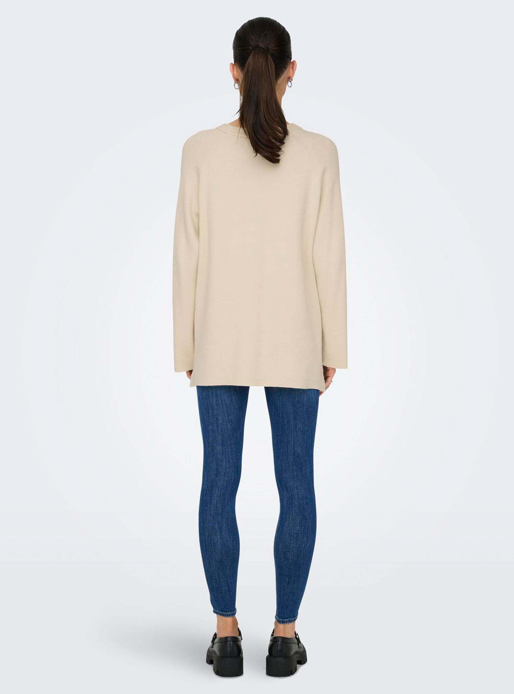 Only Frida O-Neck Knit - Ecru