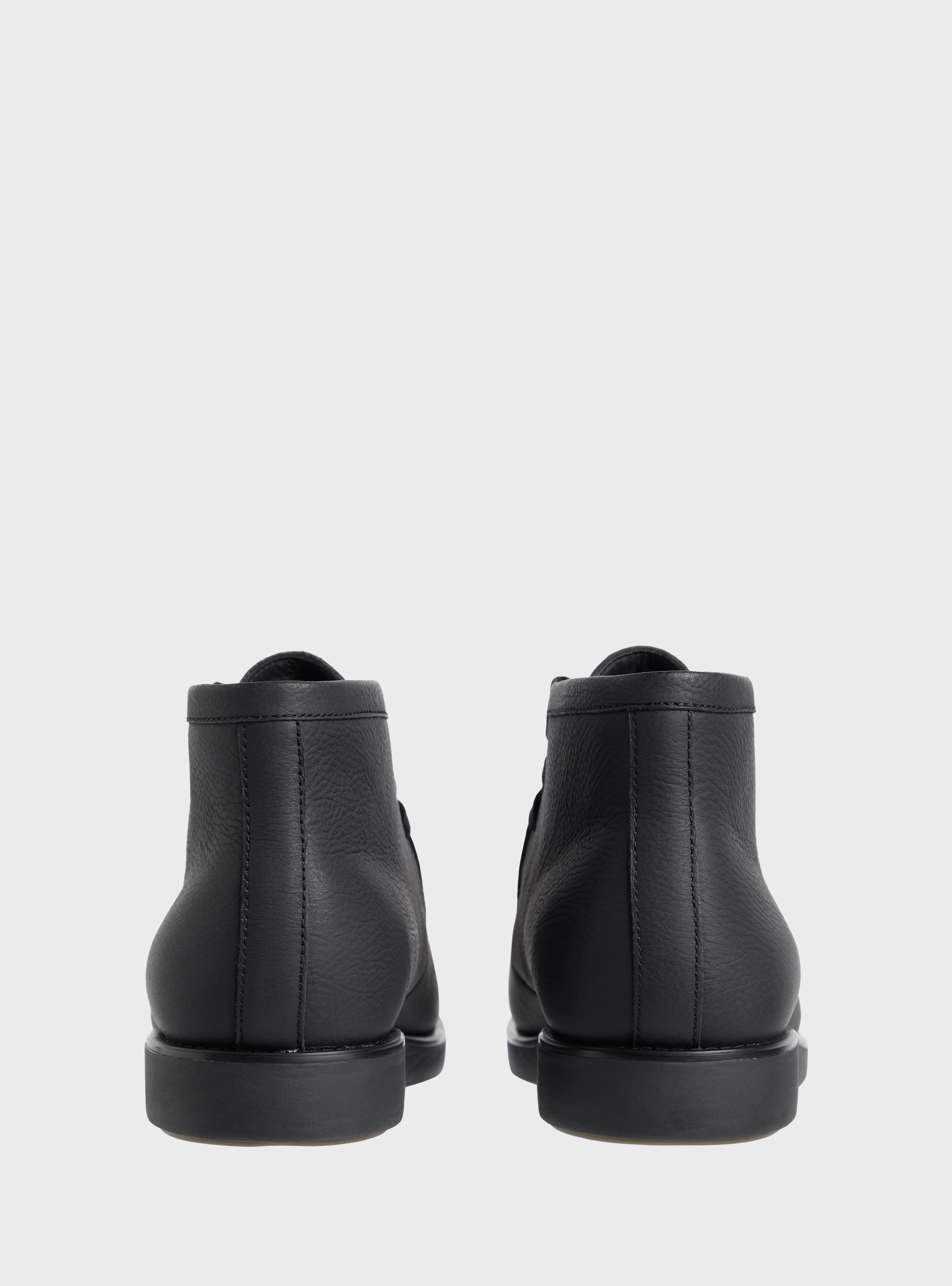Calvin Klein Leather Apron Toe Boots - Black