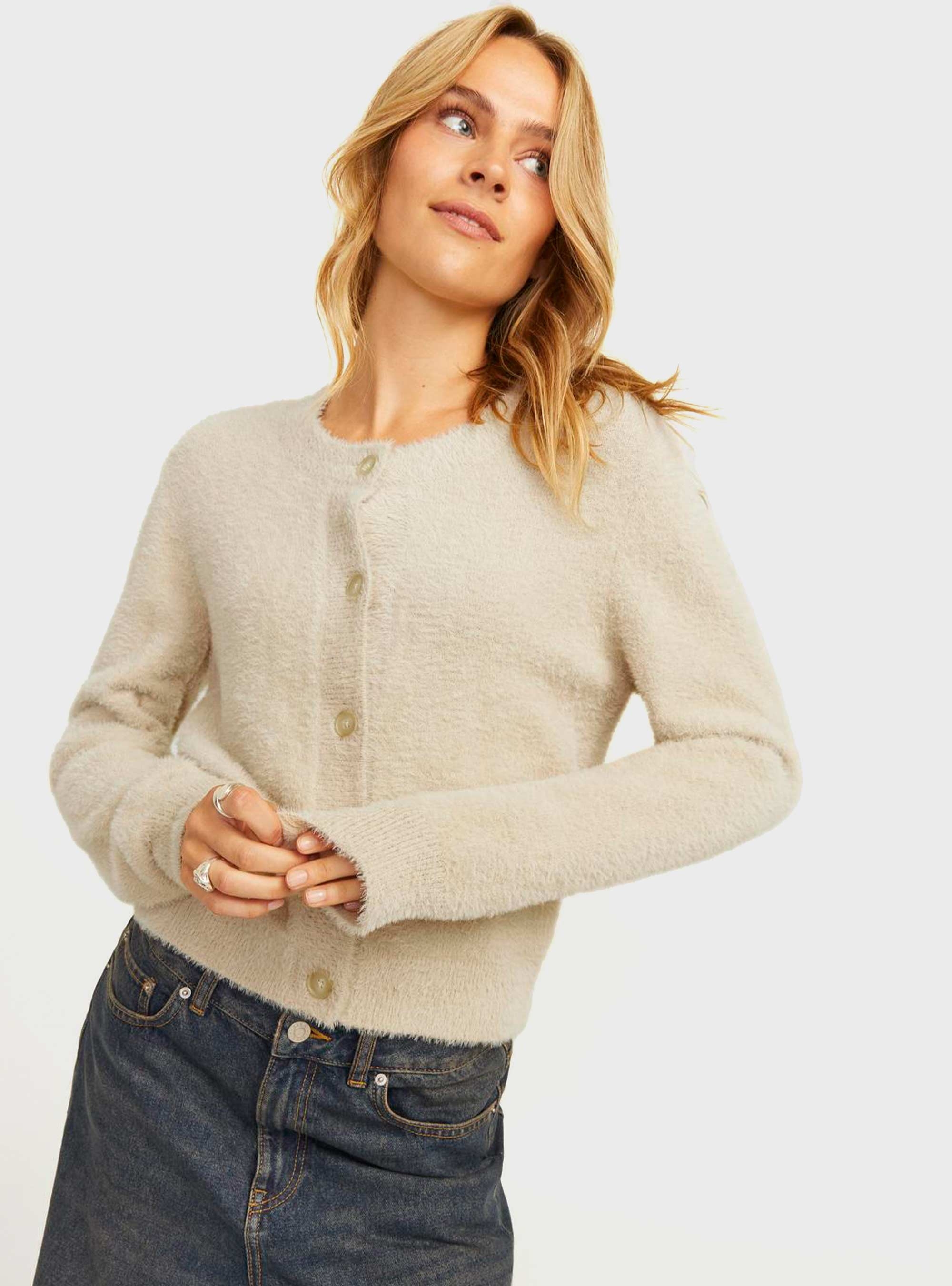 JJXX Olivia Slim Fit Cardigan - Light Beige