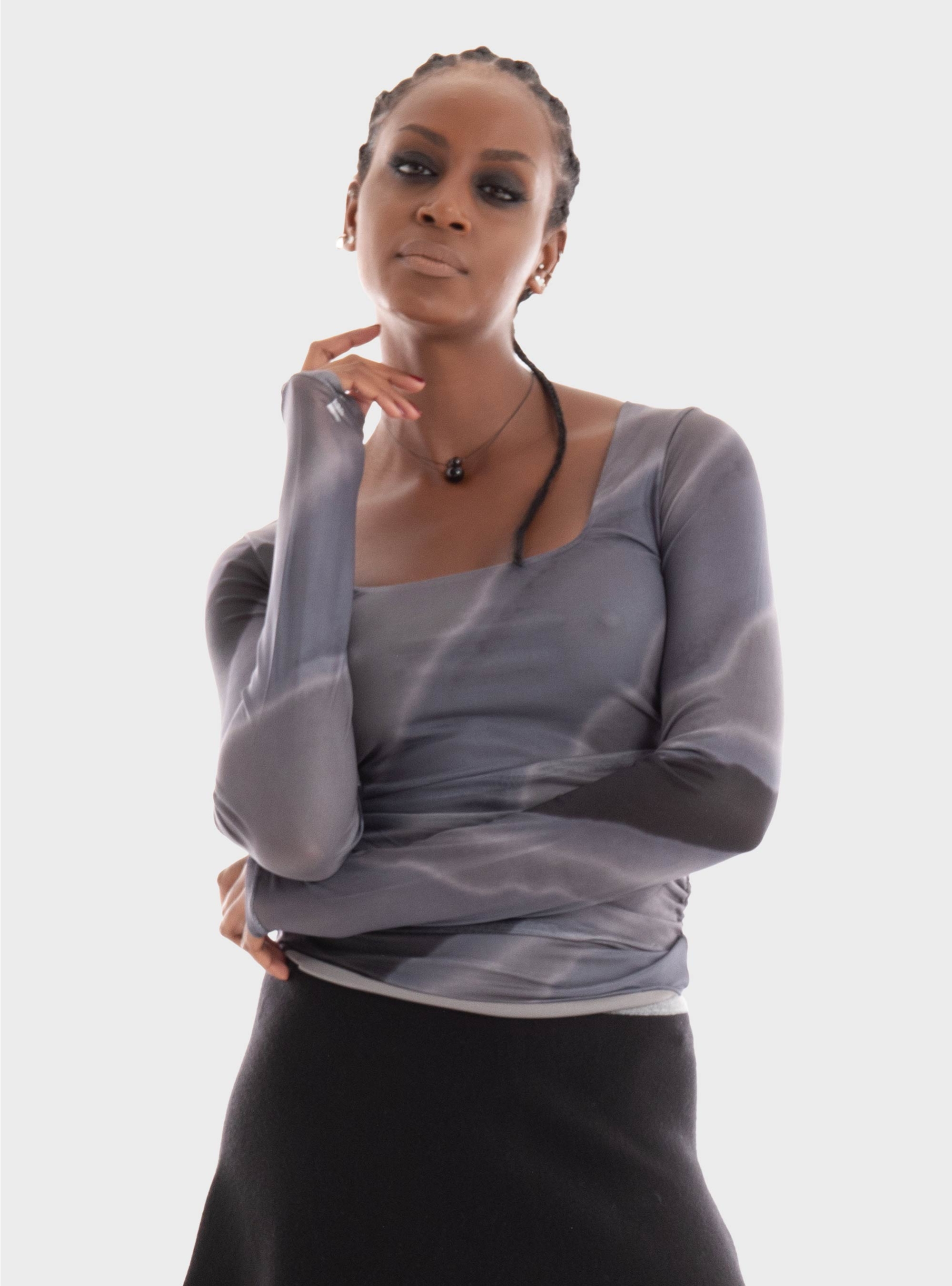 JJXX Rosa Saga Mesh Top - Grey