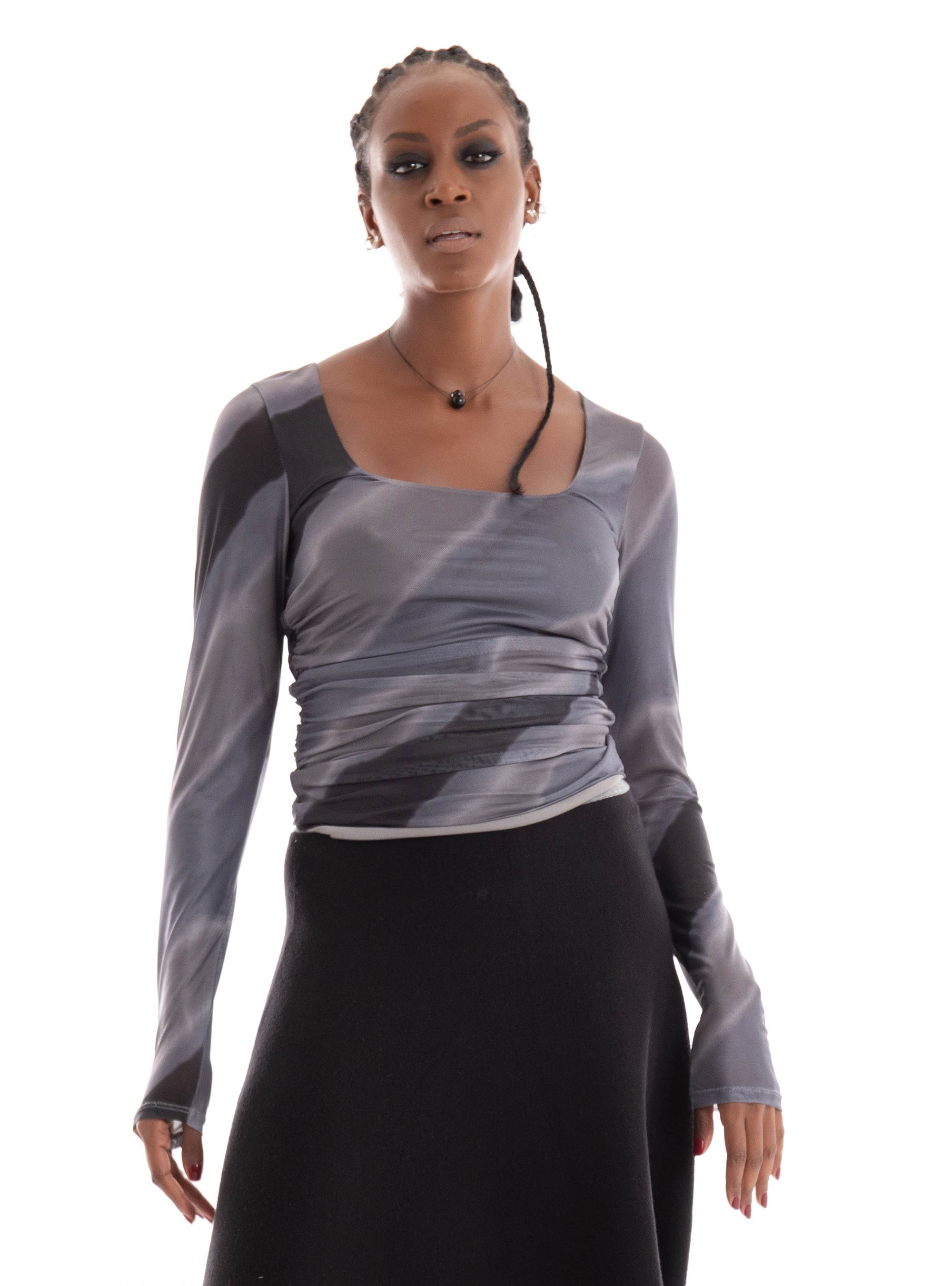 JJXX Rosa Saga Mesh Top - Grey