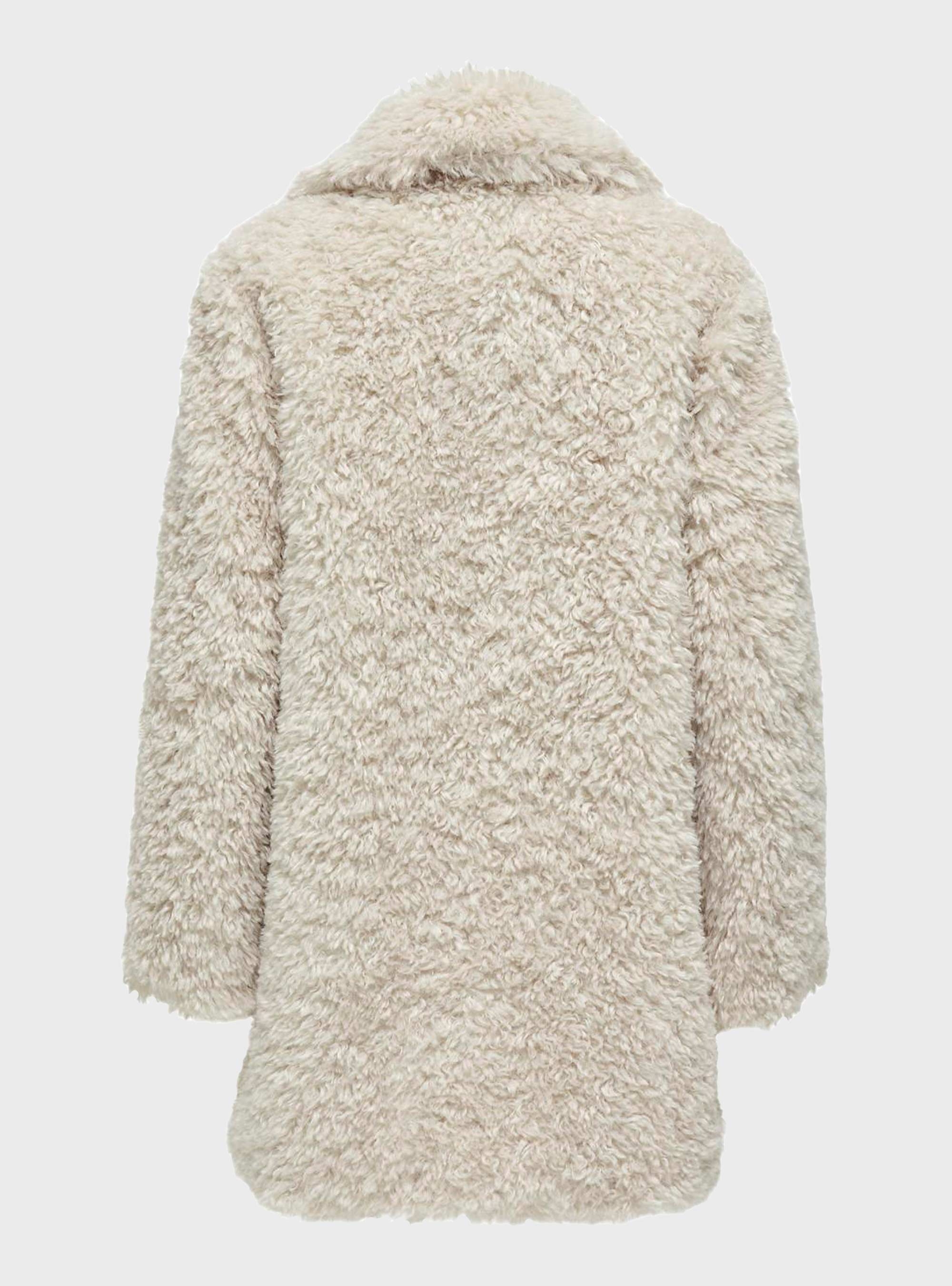 Only Viki Faux Fur Duffle Coat - Pumice Stone