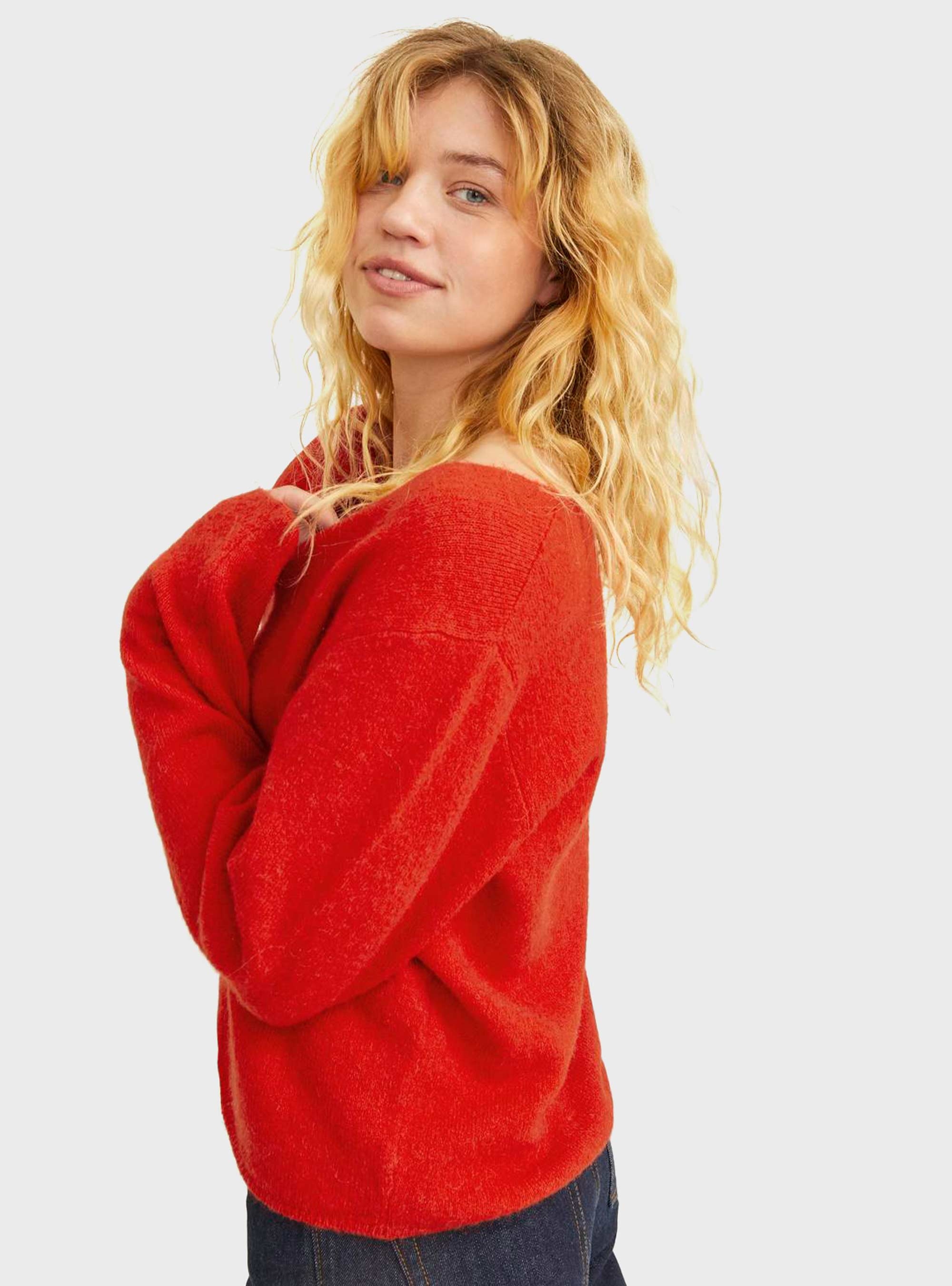 JJXX Evi V-Neck Knit - Red