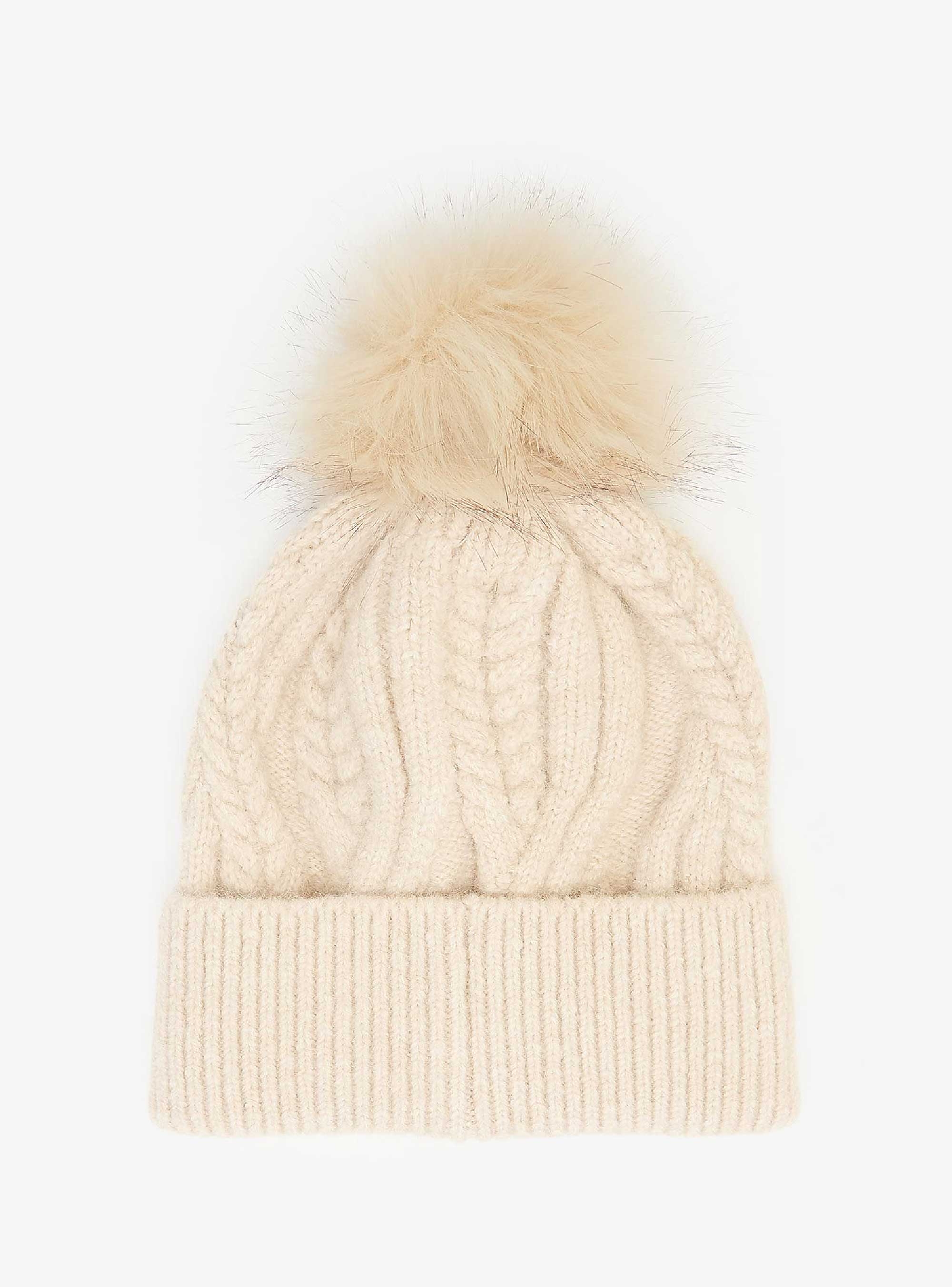 Barbour Elsdon Cable-Knit Beanie - Ecru