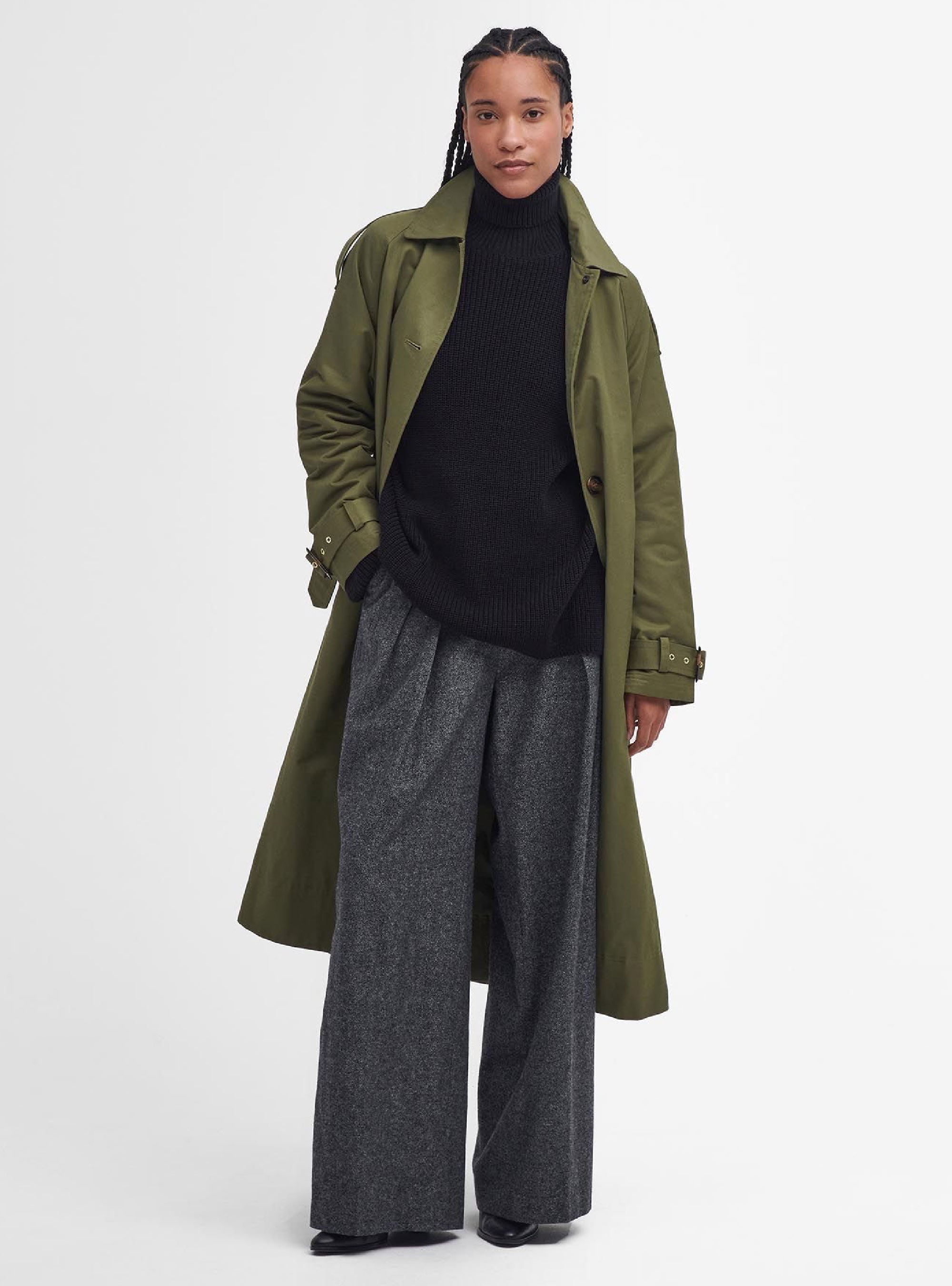 Barbour Rib Stitch Knitted Cape - Black