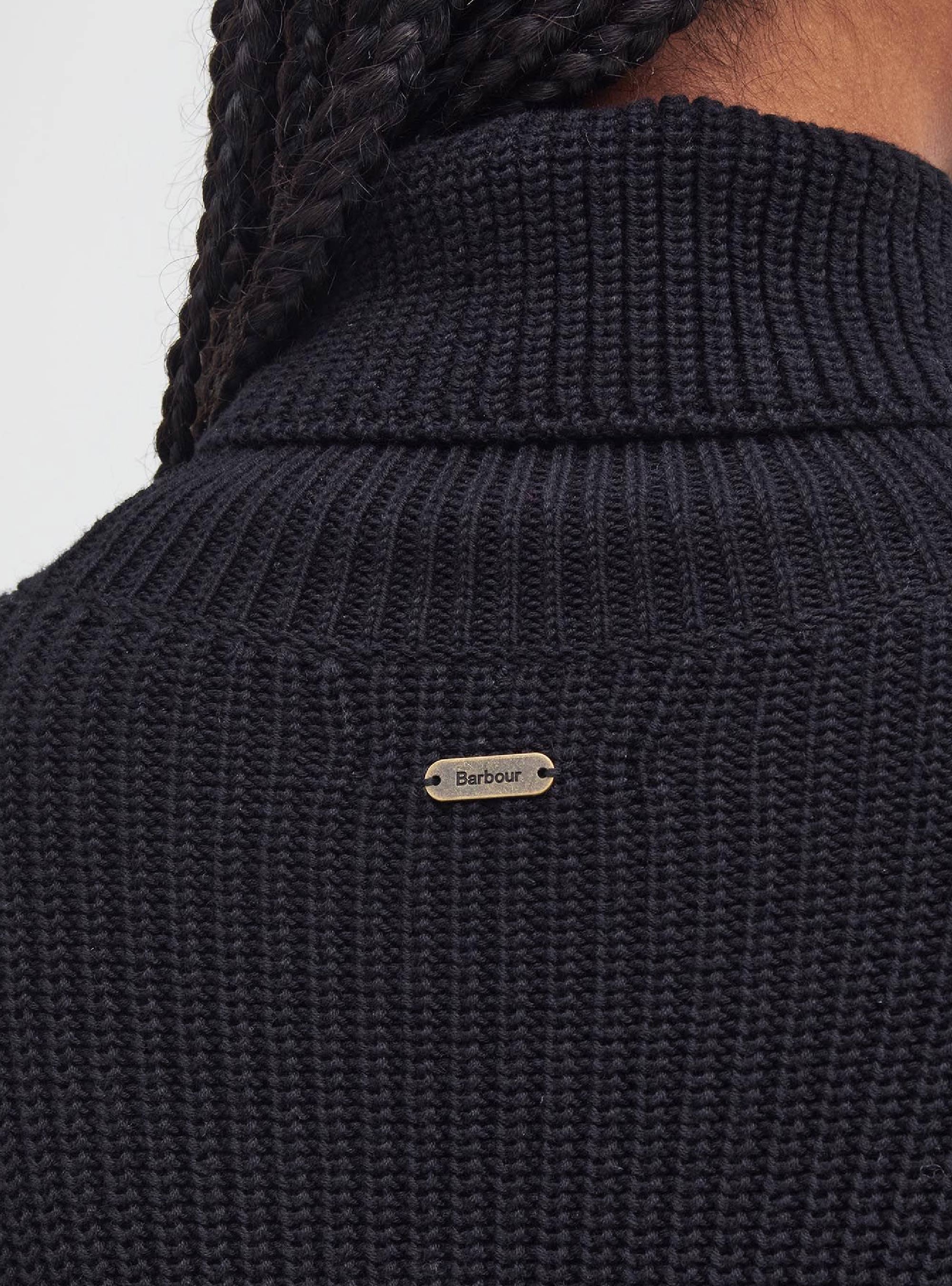 Barbour Rib Stitch Knitted Cape - Black