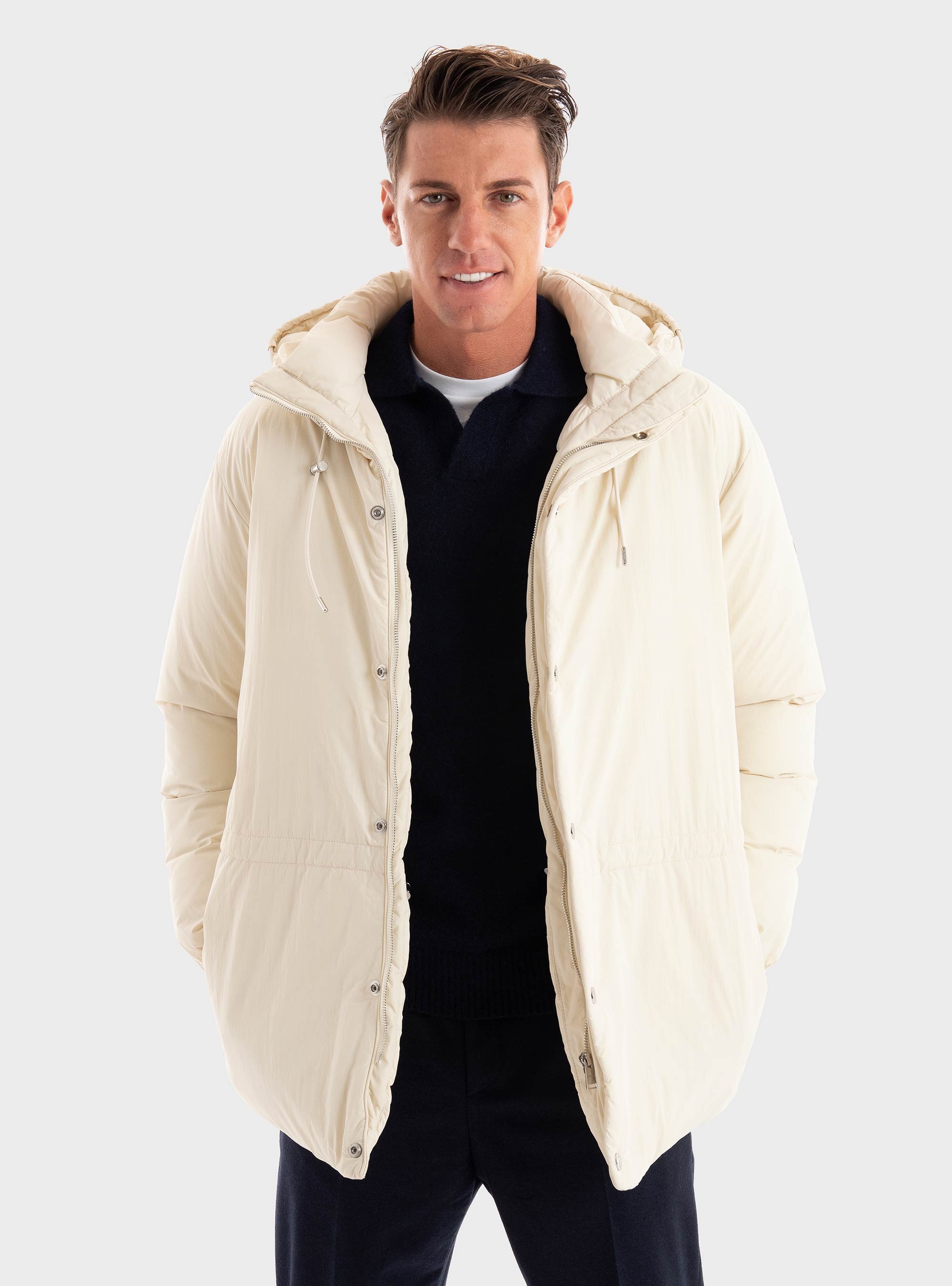 BOSS Regular Fit Puffer Jacket C-Currien - Ecru