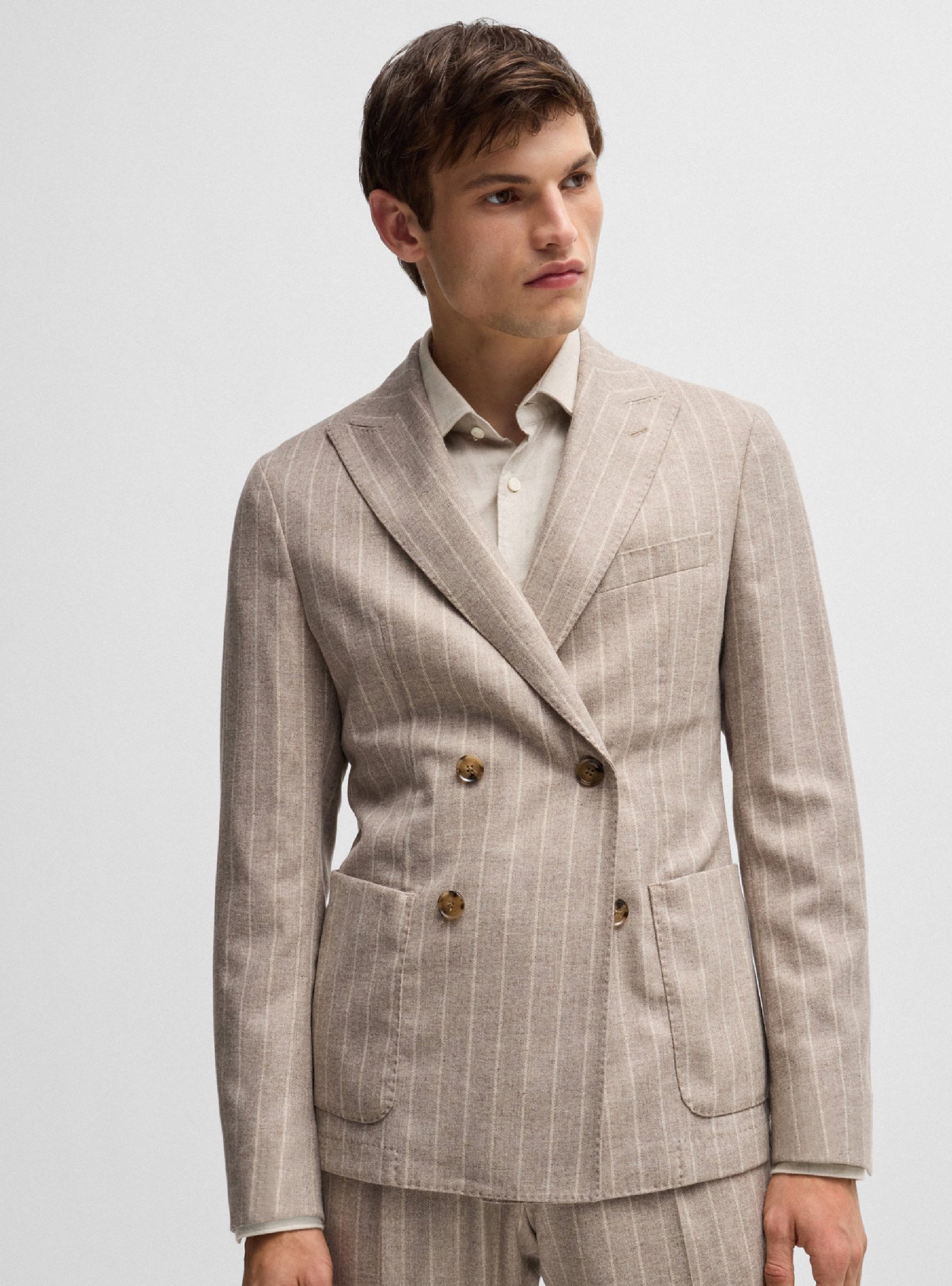 BOSS Casual Fit Shirt C-HAL-kent-C1-223 - Light Beige