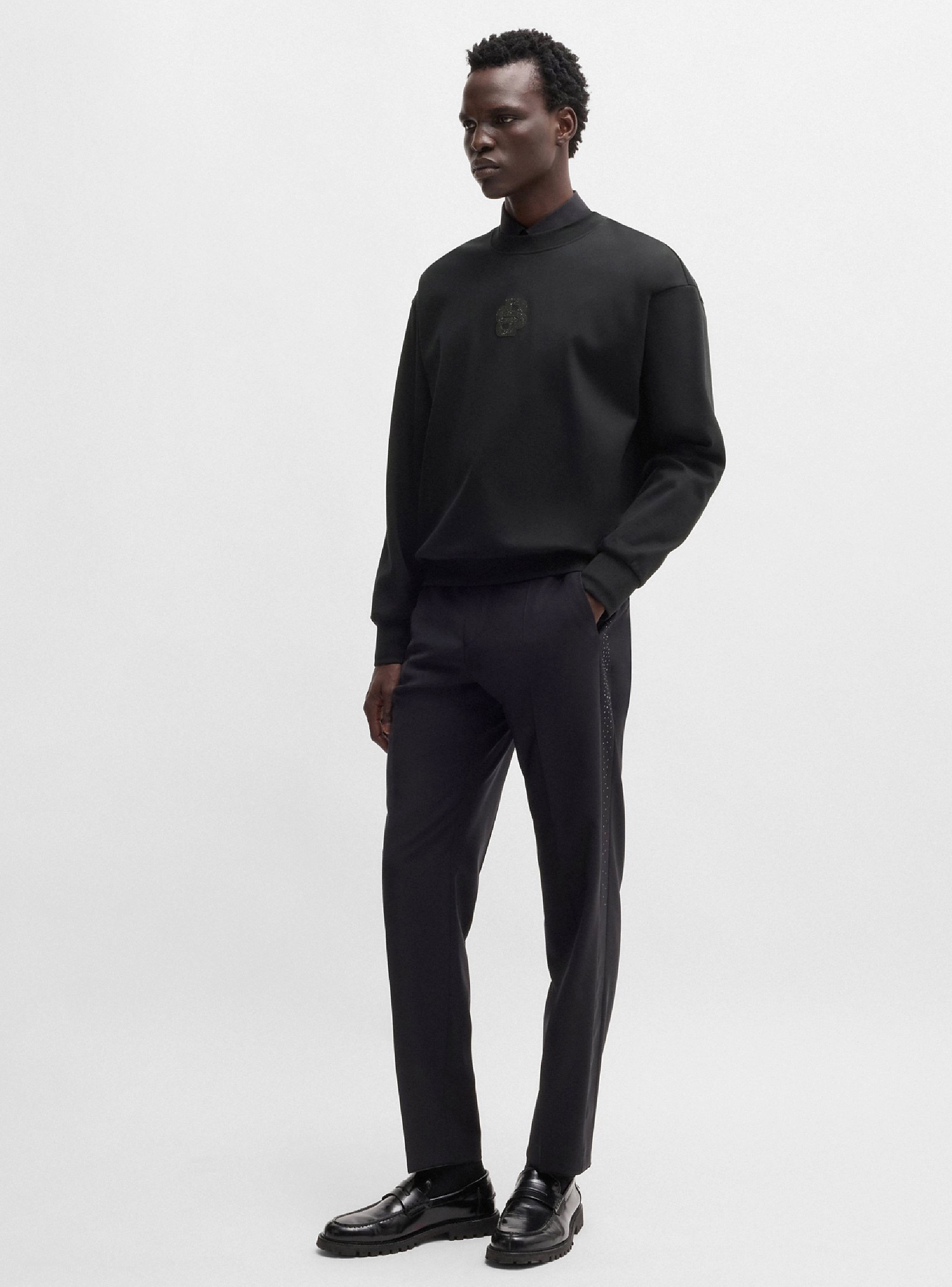 BOSS Double B Monogram Relaxed Fit Sweatshirt C-Soleri 1895_HC - Black