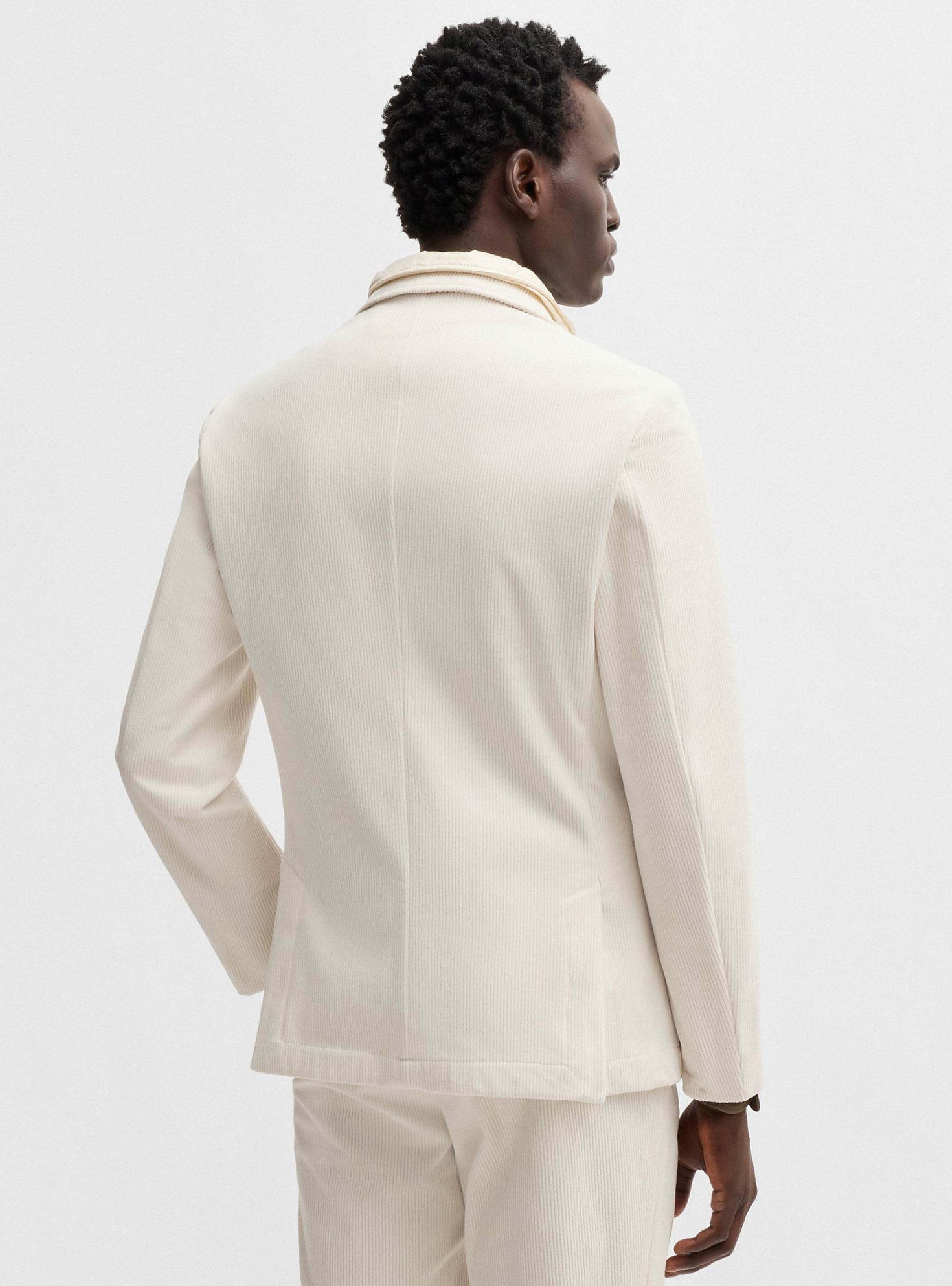 BOSS Slim Fit Blazer P-Hanry-Bib-N-244 - Ecru