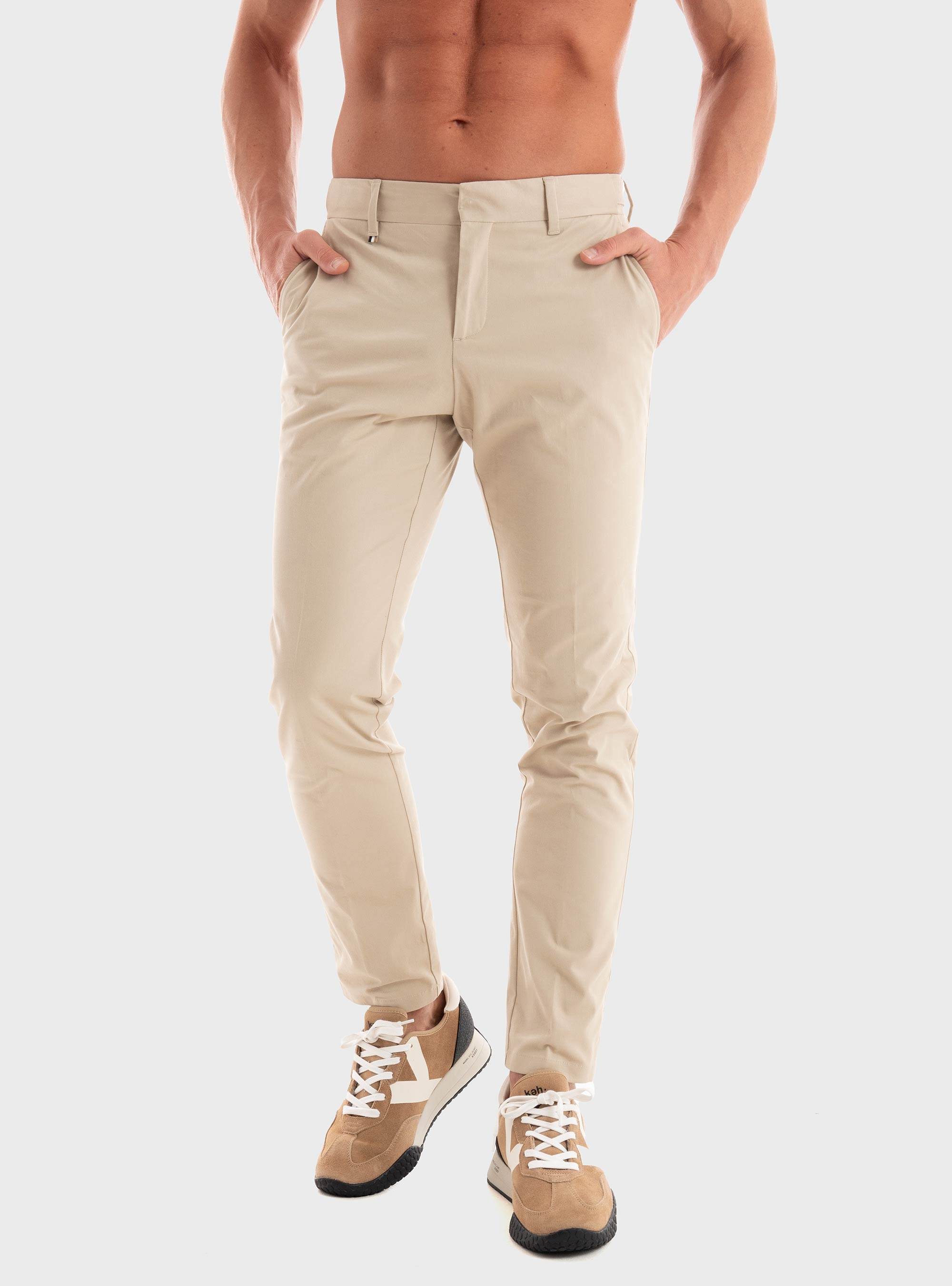 BOSS Slim Fit Trousers C-Genius-Dtl-243F - Light Beige