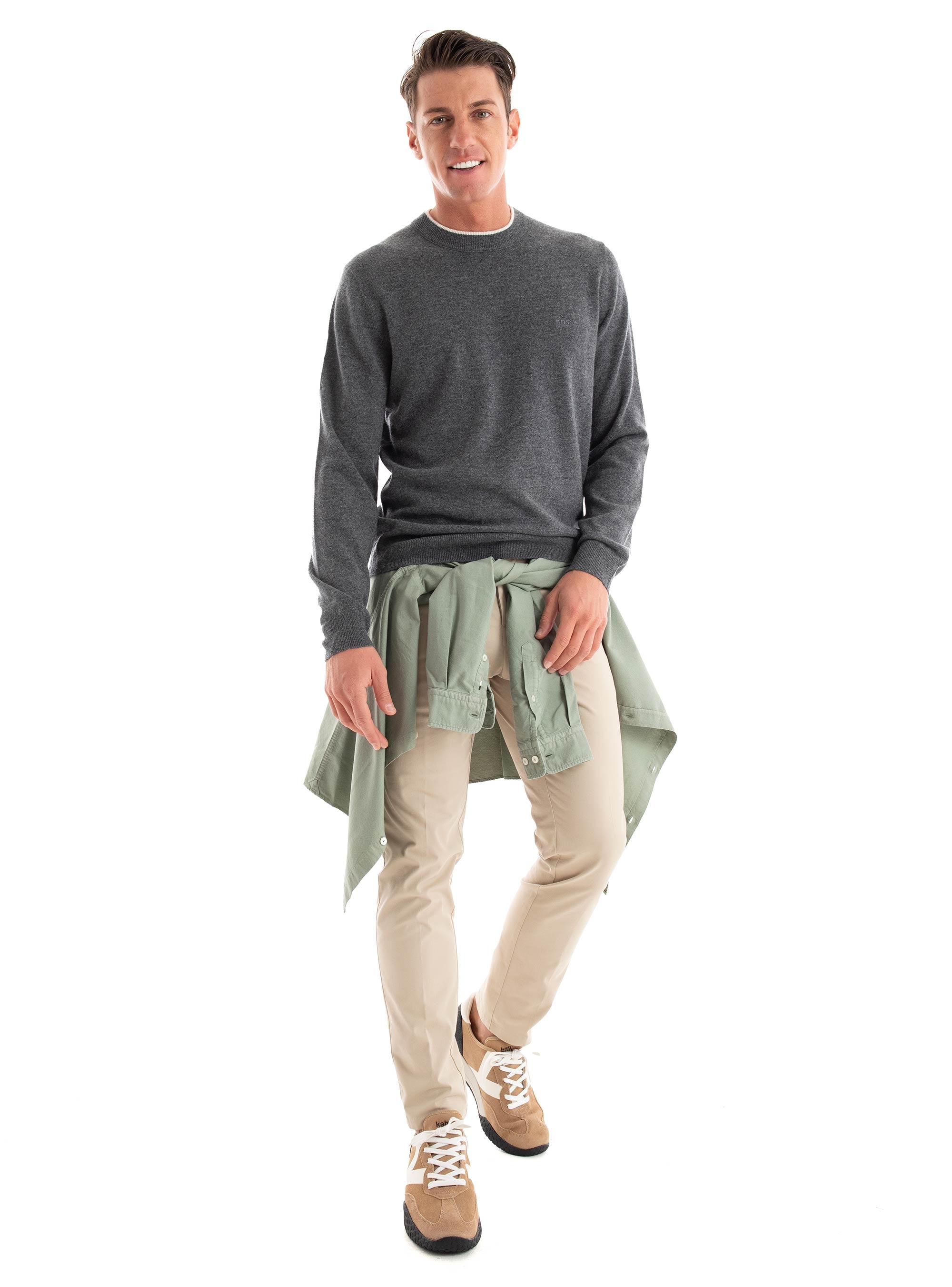 BOSS Slim Fit Trousers C-Genius-Dtl-243F - Light Beige