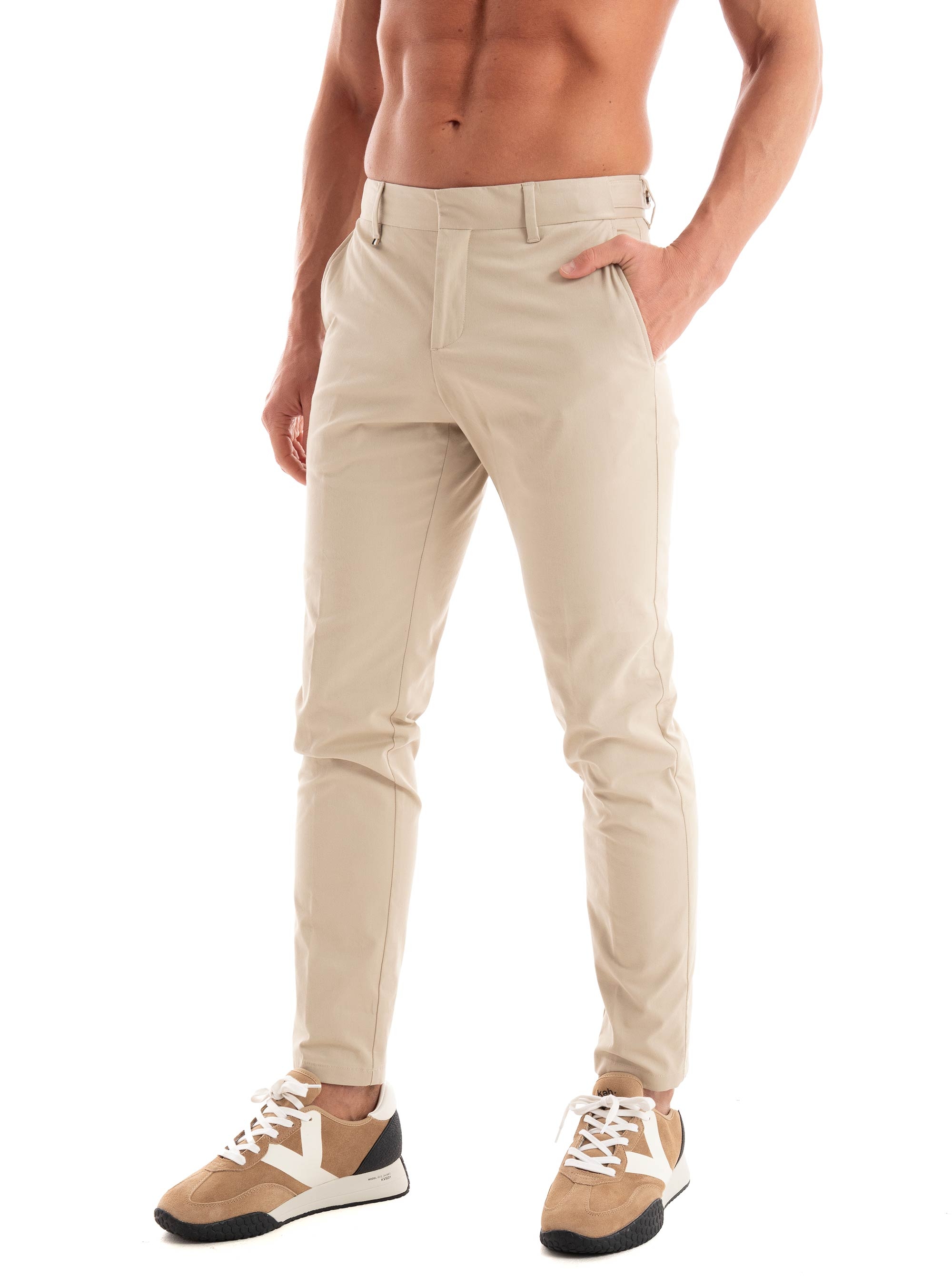 BOSS Slim Fit Trousers C-Genius-Dtl-243F - Light Beige