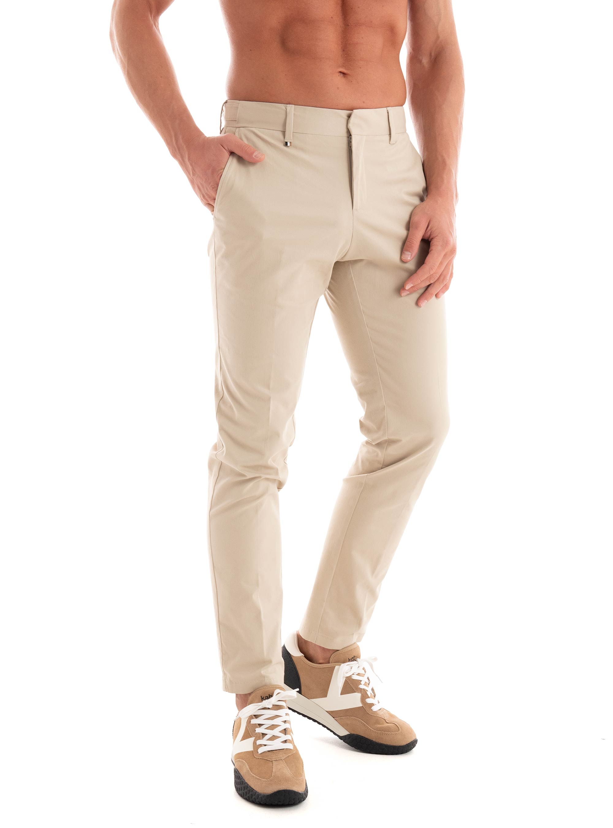 BOSS Slim Fit Trousers C-Genius-Dtl-243F - Light Beige