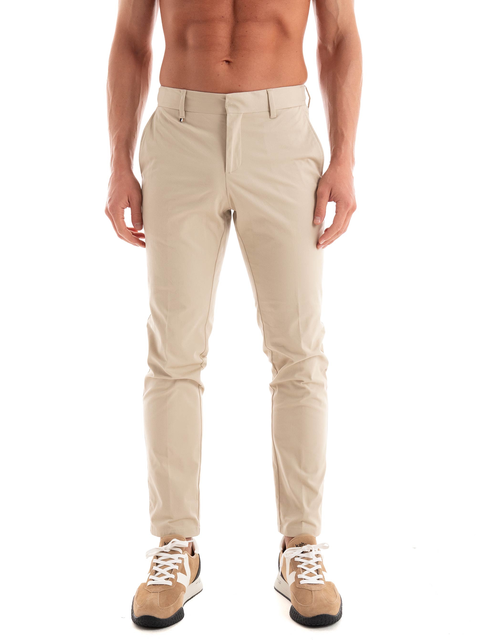 BOSS Slim Fit Trousers C-Genius-Dtl-243F - Light Beige