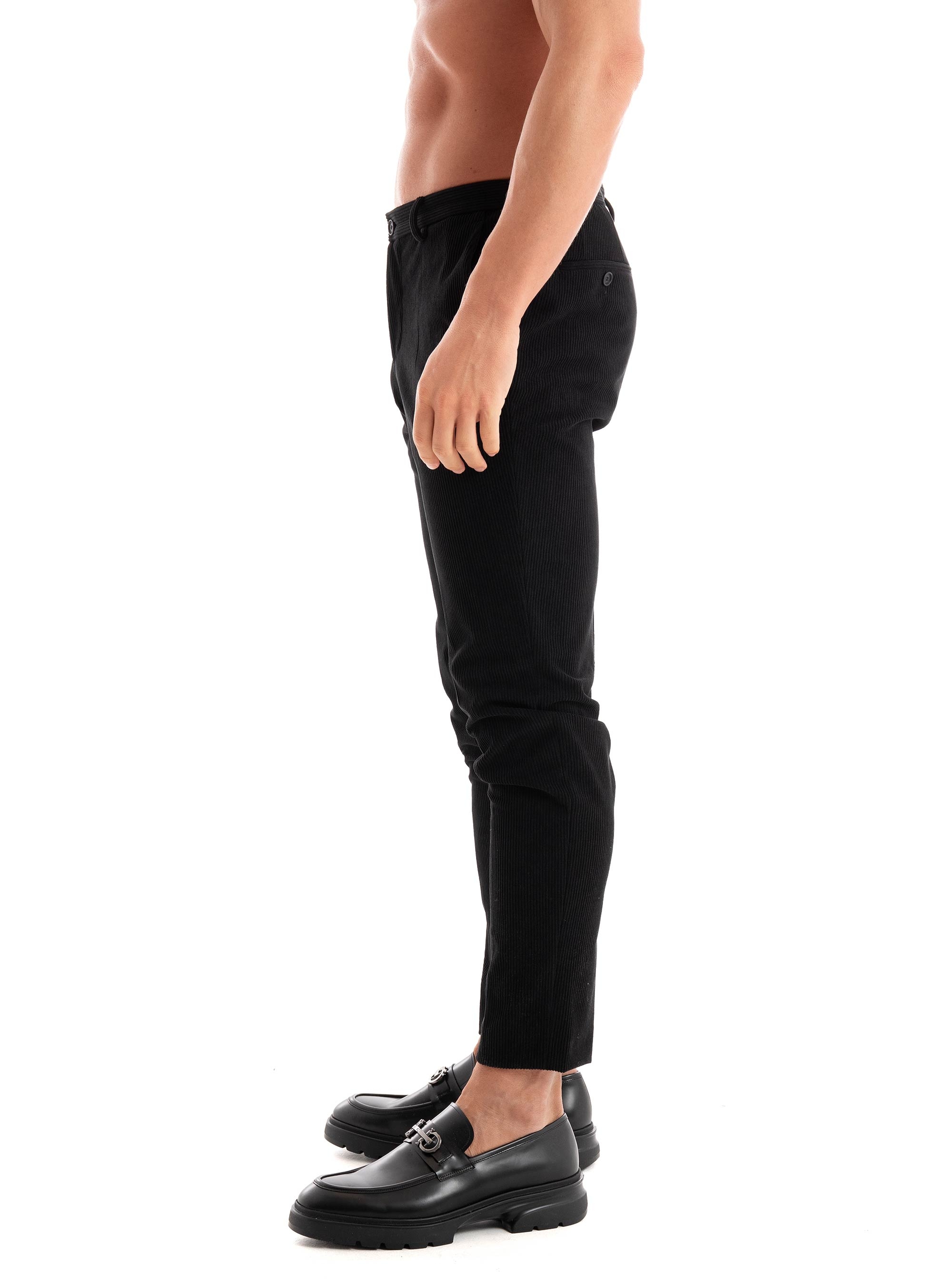 BOSS Performance Stretch Corduroy Slim Fit Trousers P-Genius-CW-WG-244 - Black