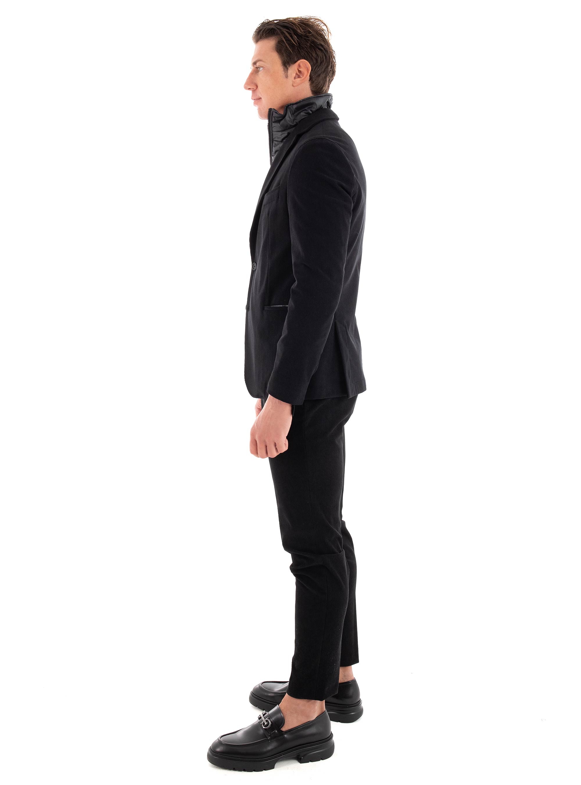 BOSS Performance Stretch Corduroy Slim Fit Trousers P-Genius-CW-WG-244 - Black
